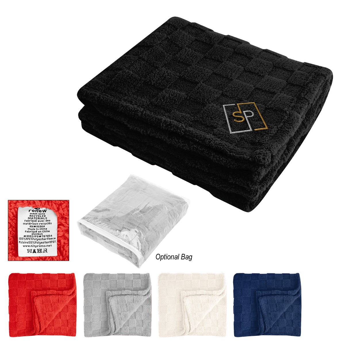 Picture of Rpet Checkered Sherpa Blanket