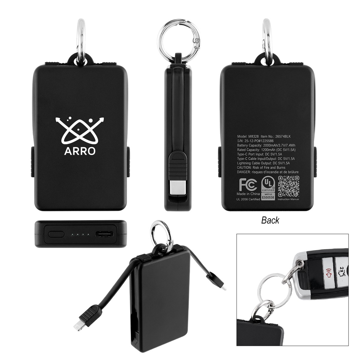 Picture of 2,000 Mah Ul Listed Power Bank Key Ring