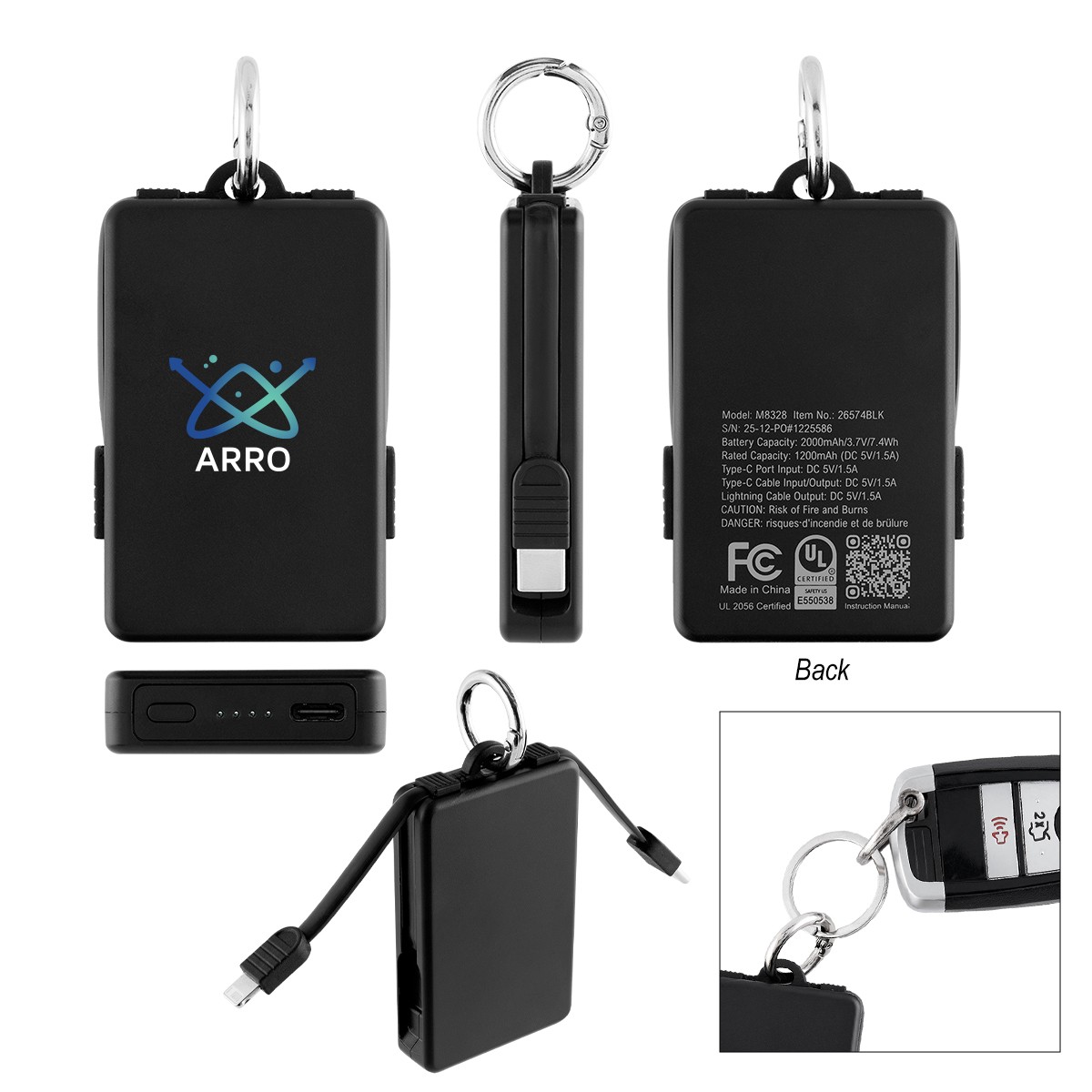 Picture of 2,000 Mah Ul Listed Power Bank Key Ring