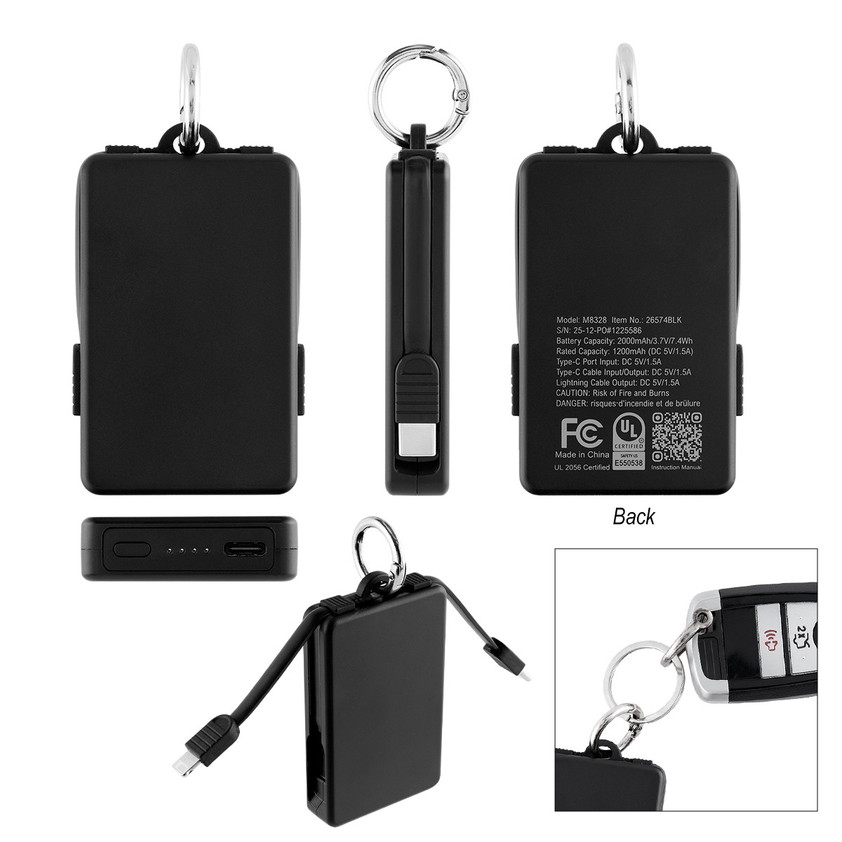 Picture of 2,000 Mah Ul Listed Power Bank Key Ring
