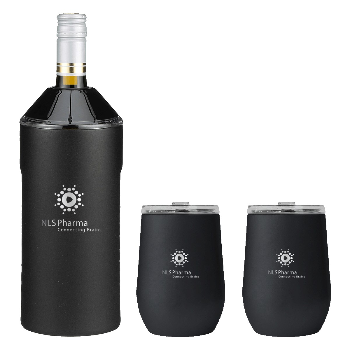 Picture of Vinglacé® Wine Bottle Insulator & 2 Glass Gift Set, Laser, Premium