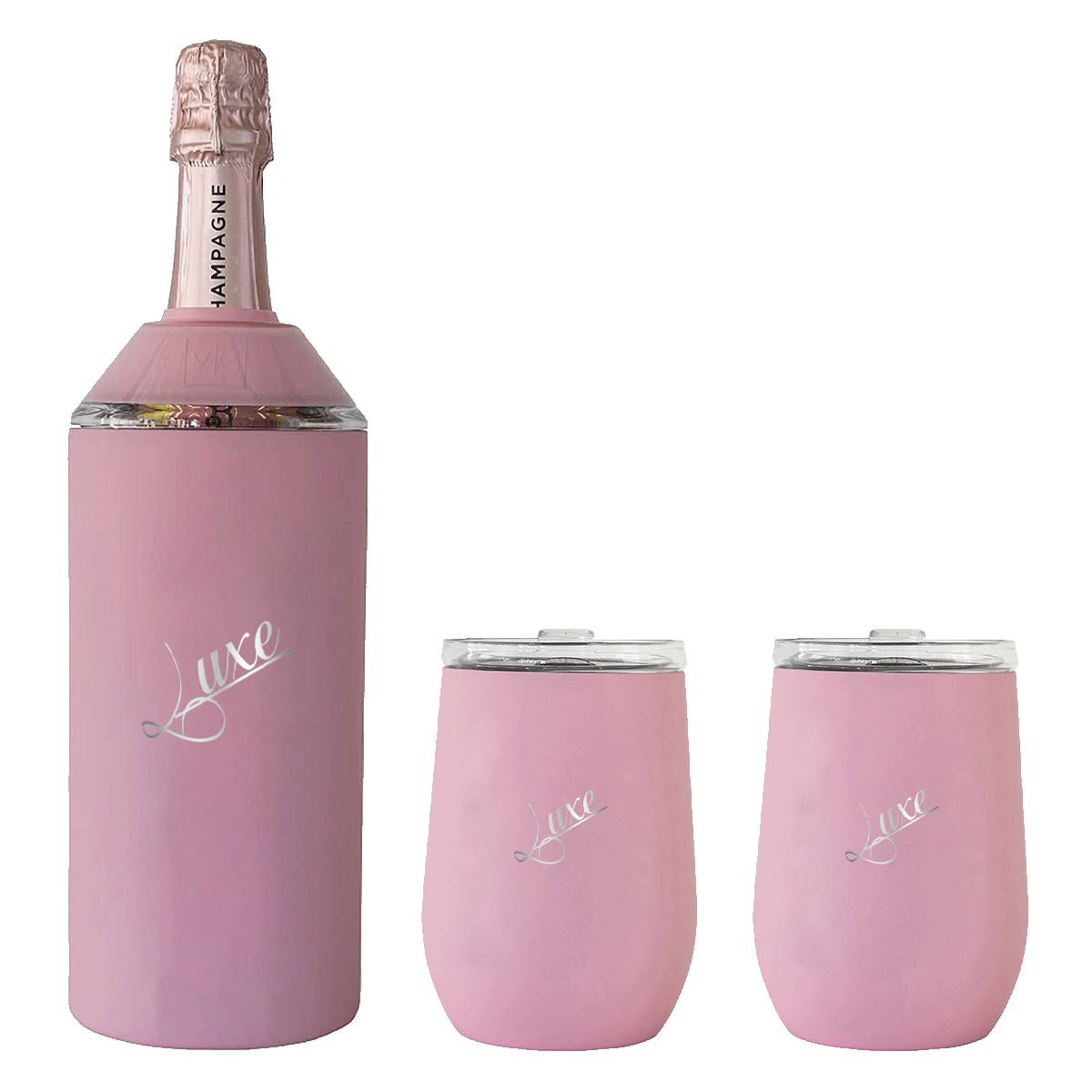 Picture of Vinglacé® Wine Bottle Insulator & 2 Glass Gift Set, Laser, Premium