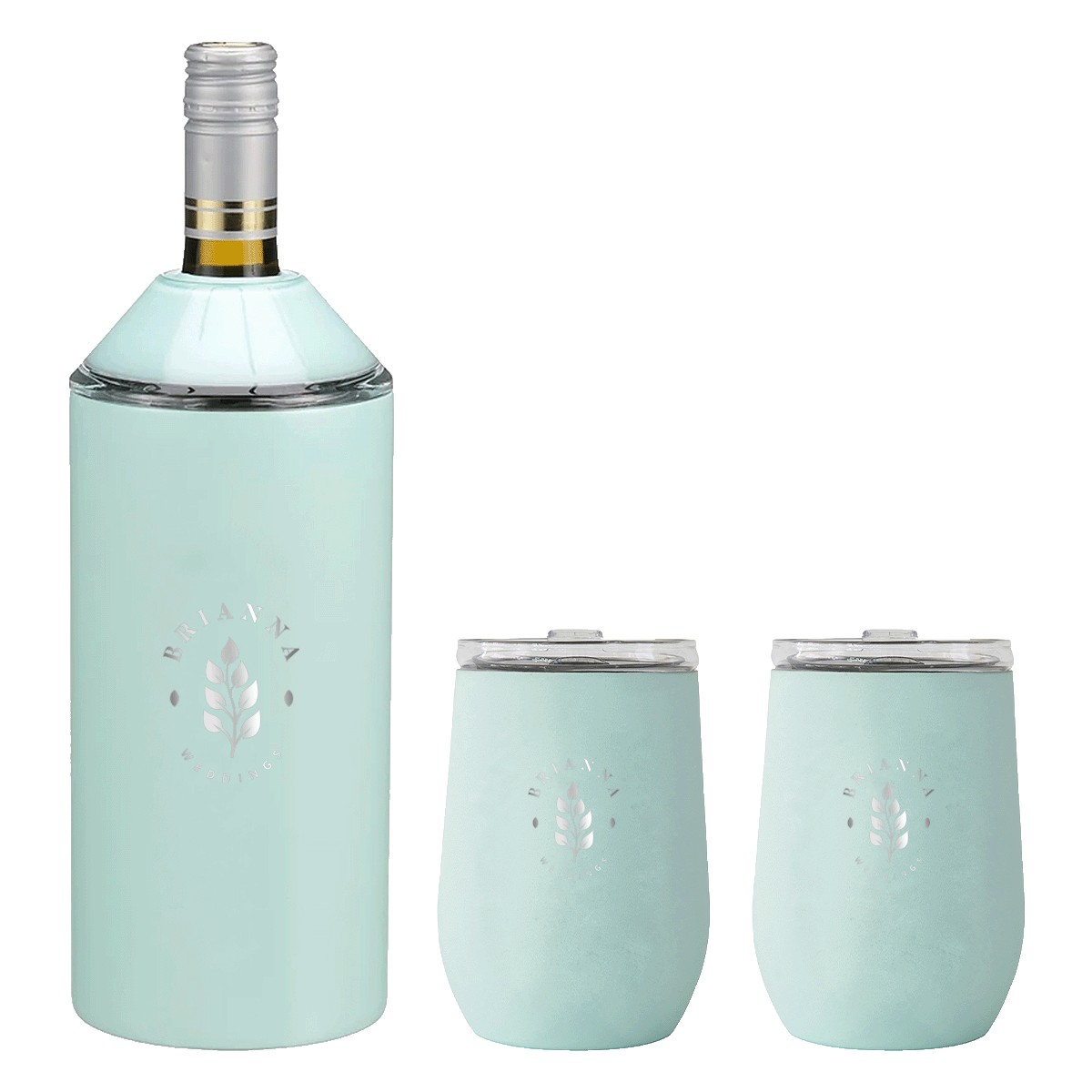 Picture of Vinglacé® Wine Bottle Insulator & 2 Glass Gift Set, Laser, Premium