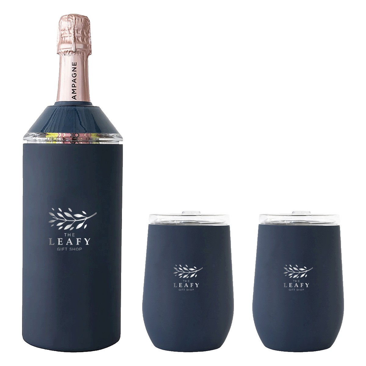 Picture of Vinglacé® Wine Bottle Insulator & 2 Glass Gift Set, Laser, Premium