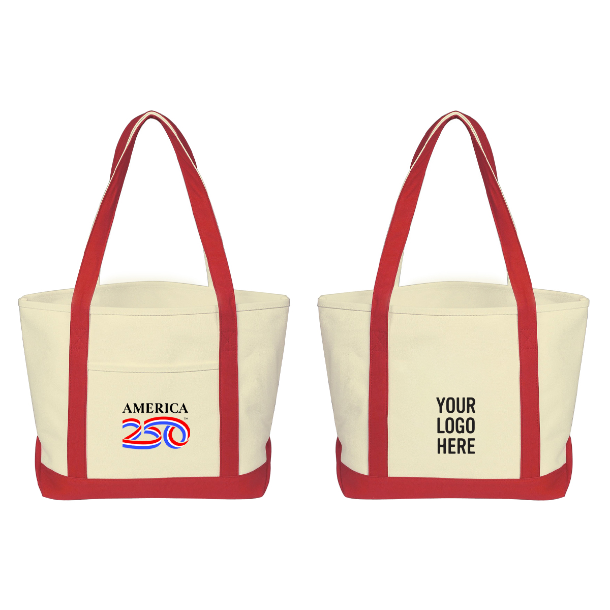 Picture of America250™ Medium Starboard 24 Oz. Recycled Cotton Canvas Tote Bag