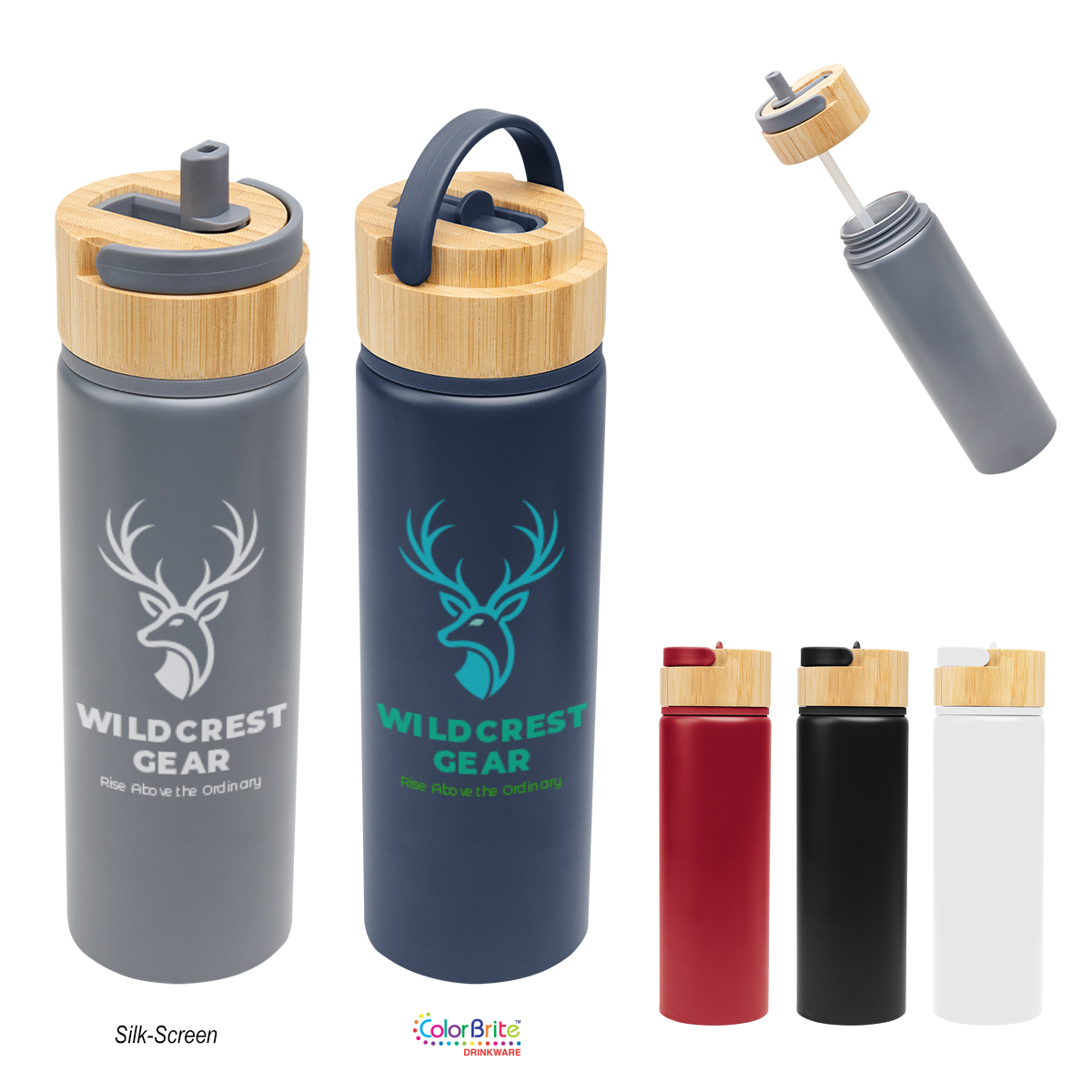 Picture of 27 Oz. Ellis Recycled Aluminum Bottle With Bamboo Lid