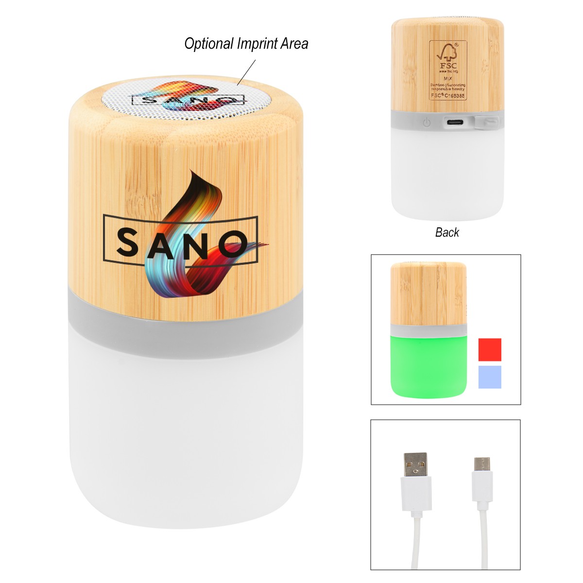 Picture of Bamboo Wireless Light Up Speaker 2.0