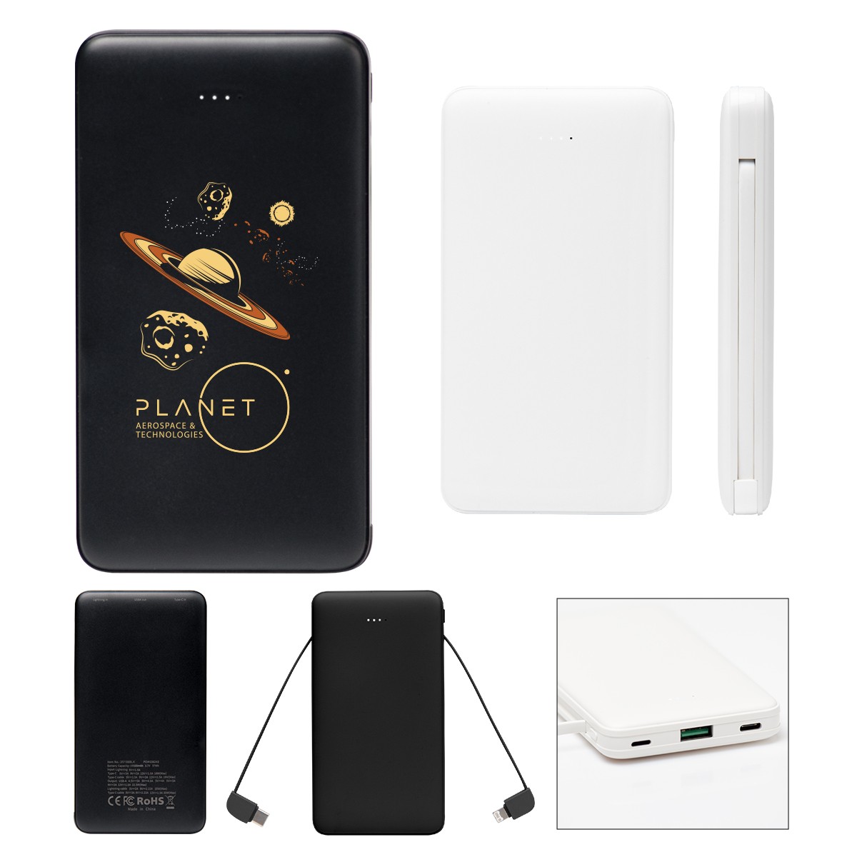 Picture of 10,000 Mah Power Bank With Integrated Cables