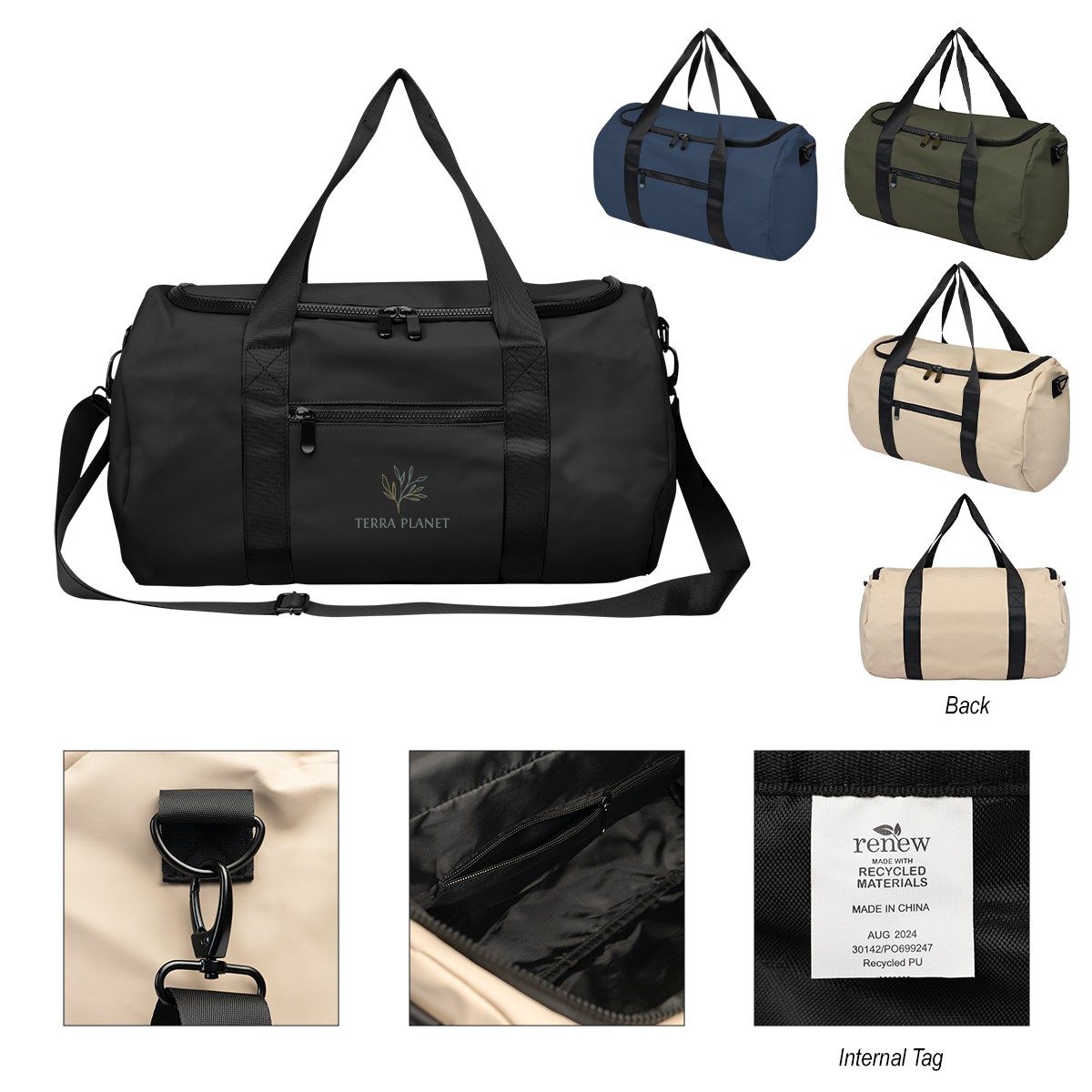 Picture of Hudson Recycled Leatherette Duffel Bag