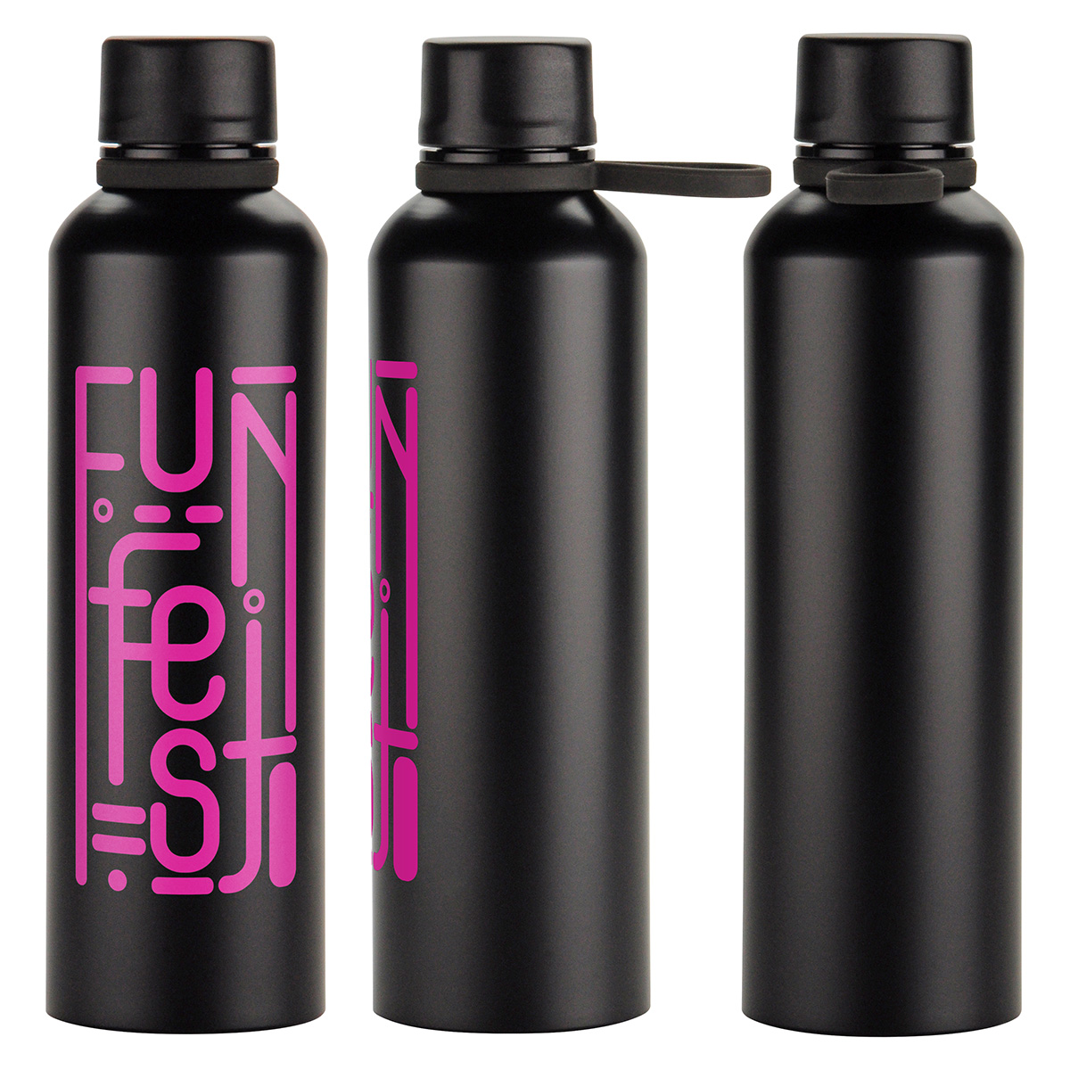 Picture of Avento 25 oz Recycled Aluminum Bottle with Silicone Loop