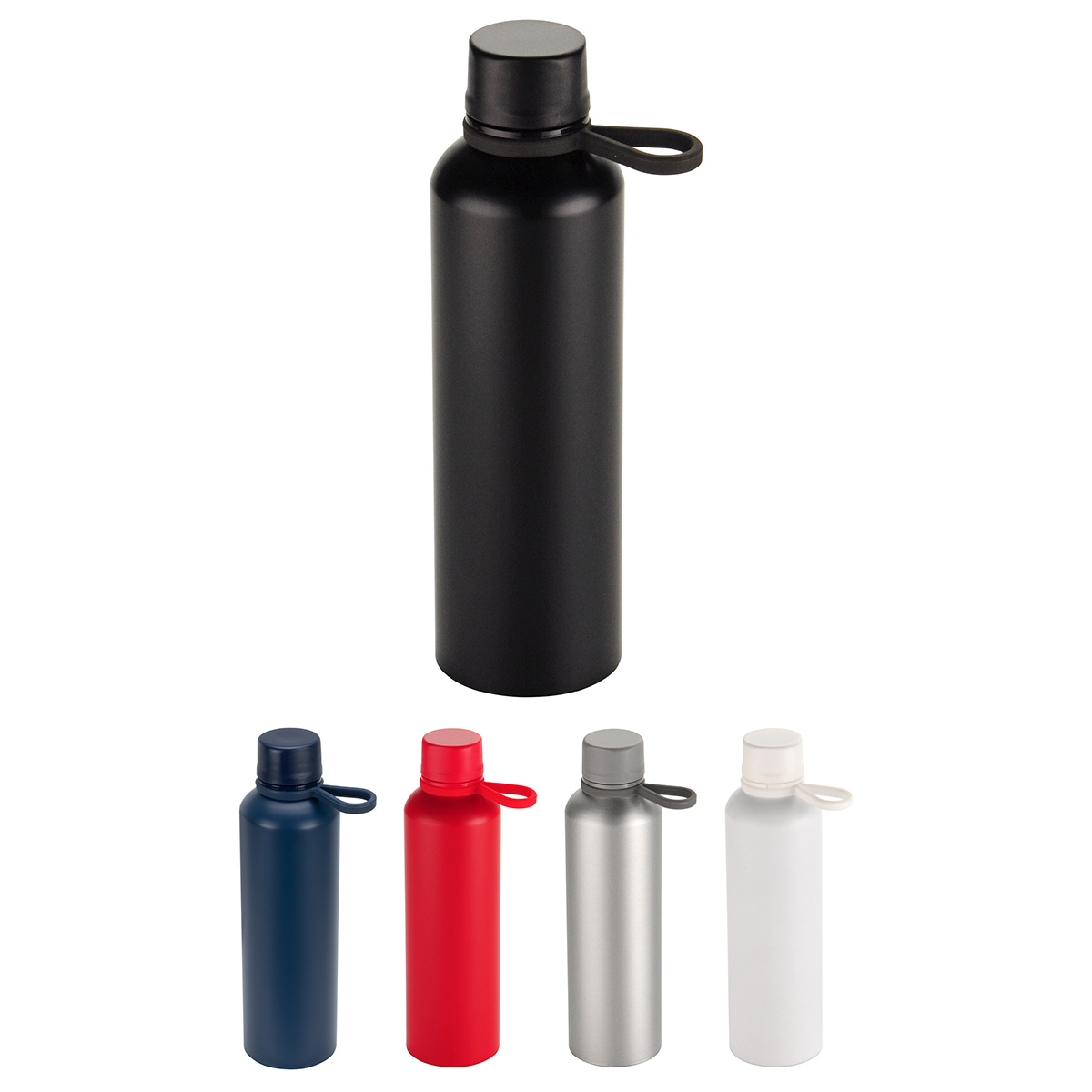 Picture of Avento 25 oz Recycled Aluminum Bottle with Silicone Loop
