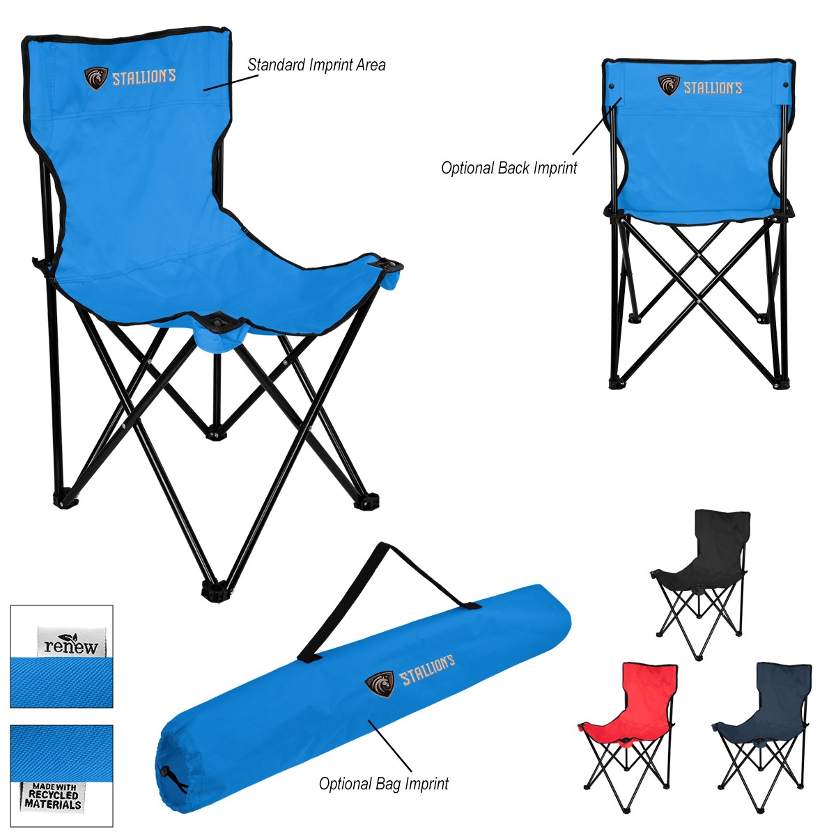 Picture of Rpet Folding Chair With Carrying Bag