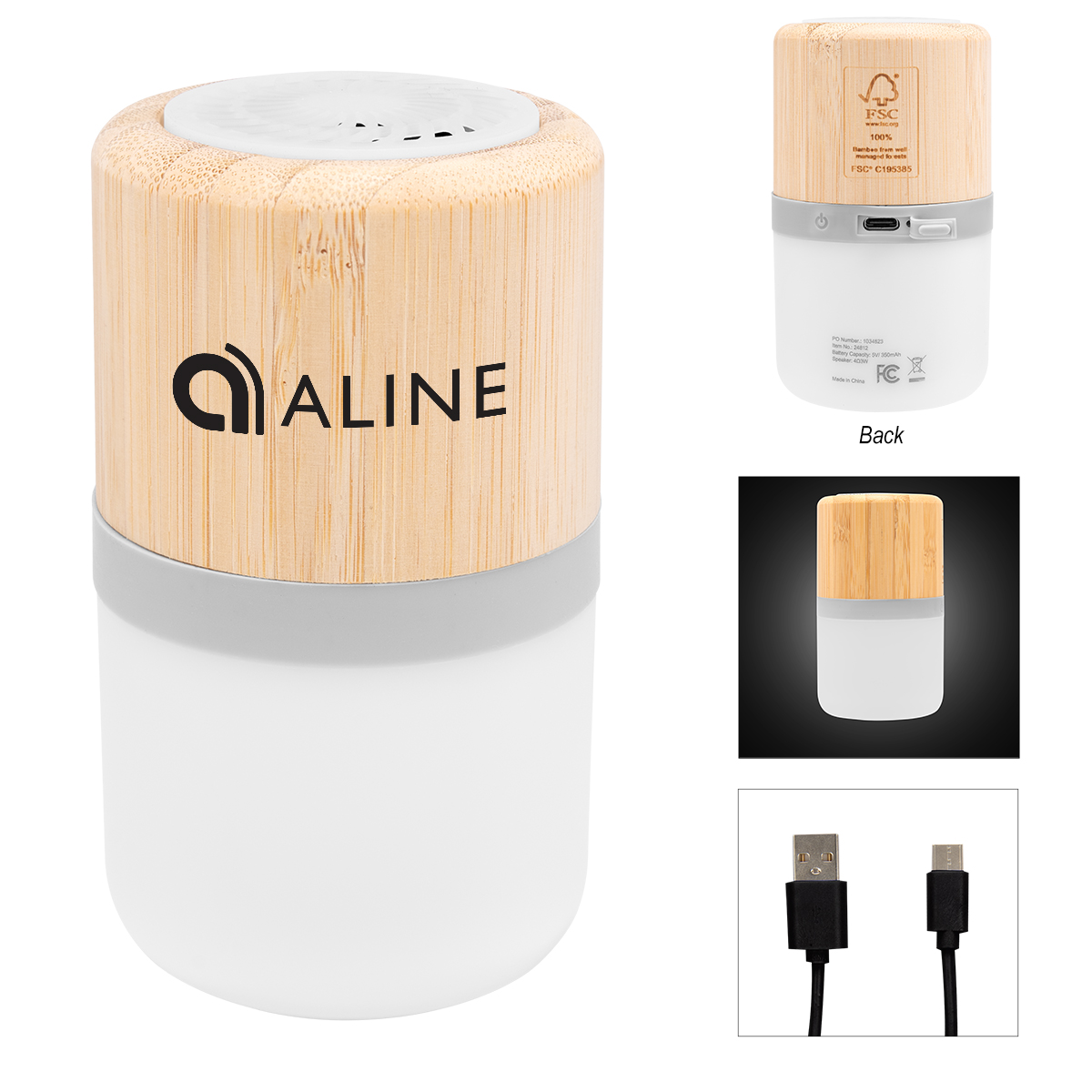 Picture of Bamboo Wireless Light Up Speaker