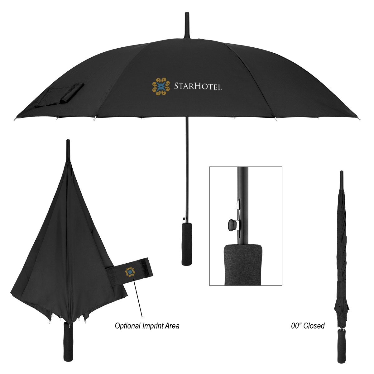 Picture of 46" Arc Automatic Open Umbrella With 100% Rpet Canopy