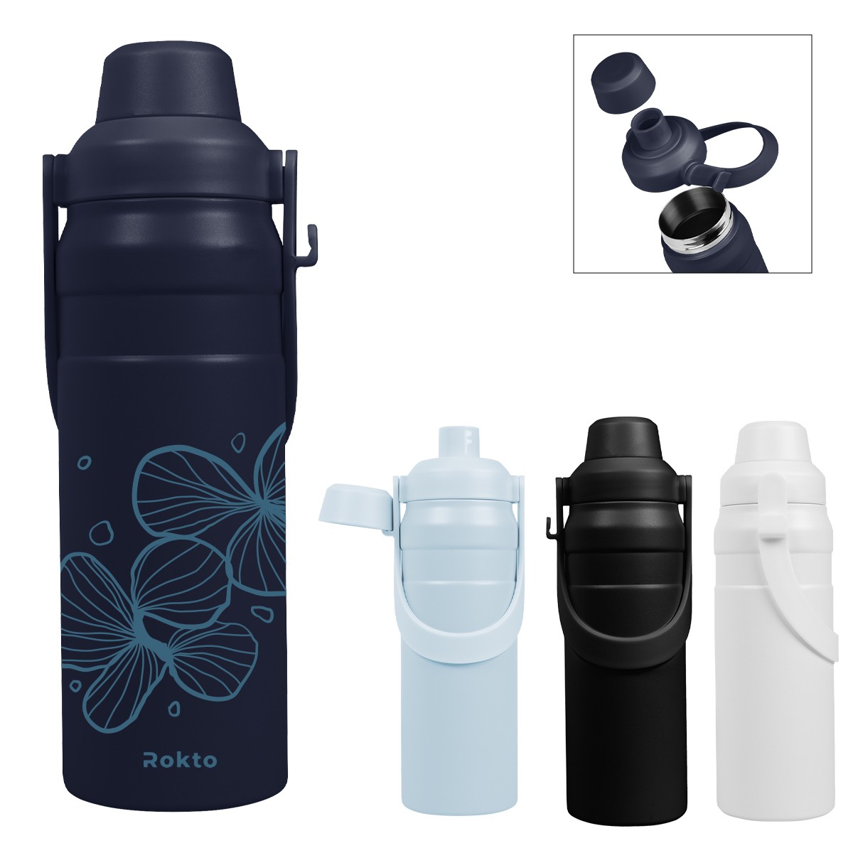 Picture of 24 Oz. Summit Sip Recycled Stainless Steel Bottle With Easy Carry Handle