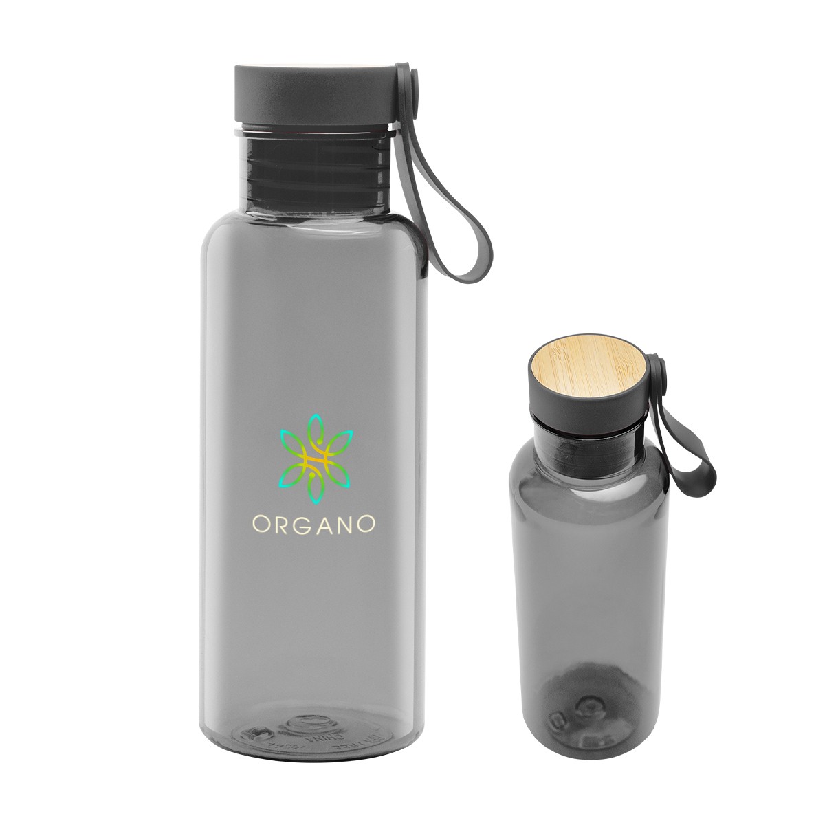 Picture of 20 Oz. Case Rpet Bottle With Bamboo Accent Lid And Silicone Easy Carry Handle