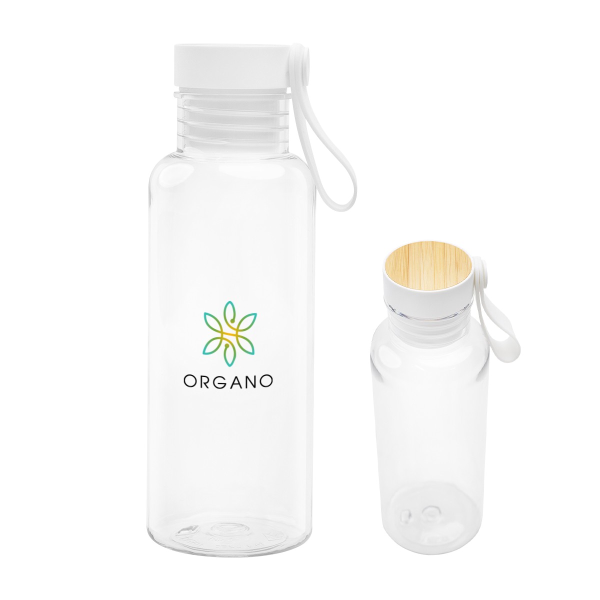 Picture of 20 Oz. Case Rpet Bottle With Bamboo Accent Lid And Silicone Easy Carry Handle