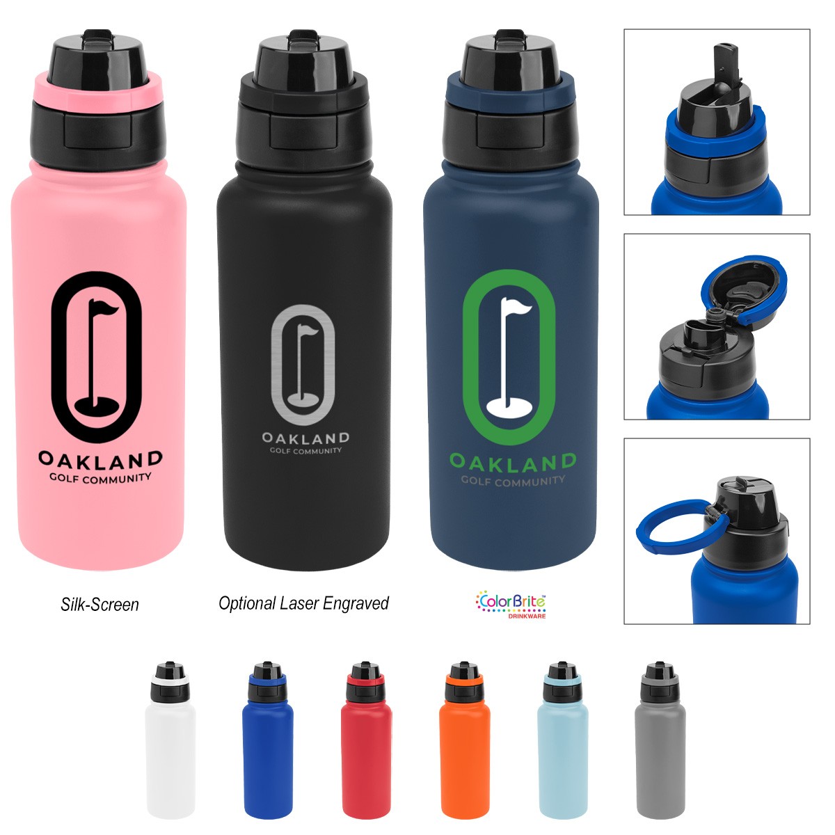 Picture of 32 Oz. Pop Sip & Chug Recycled Stainless Steel Bottle