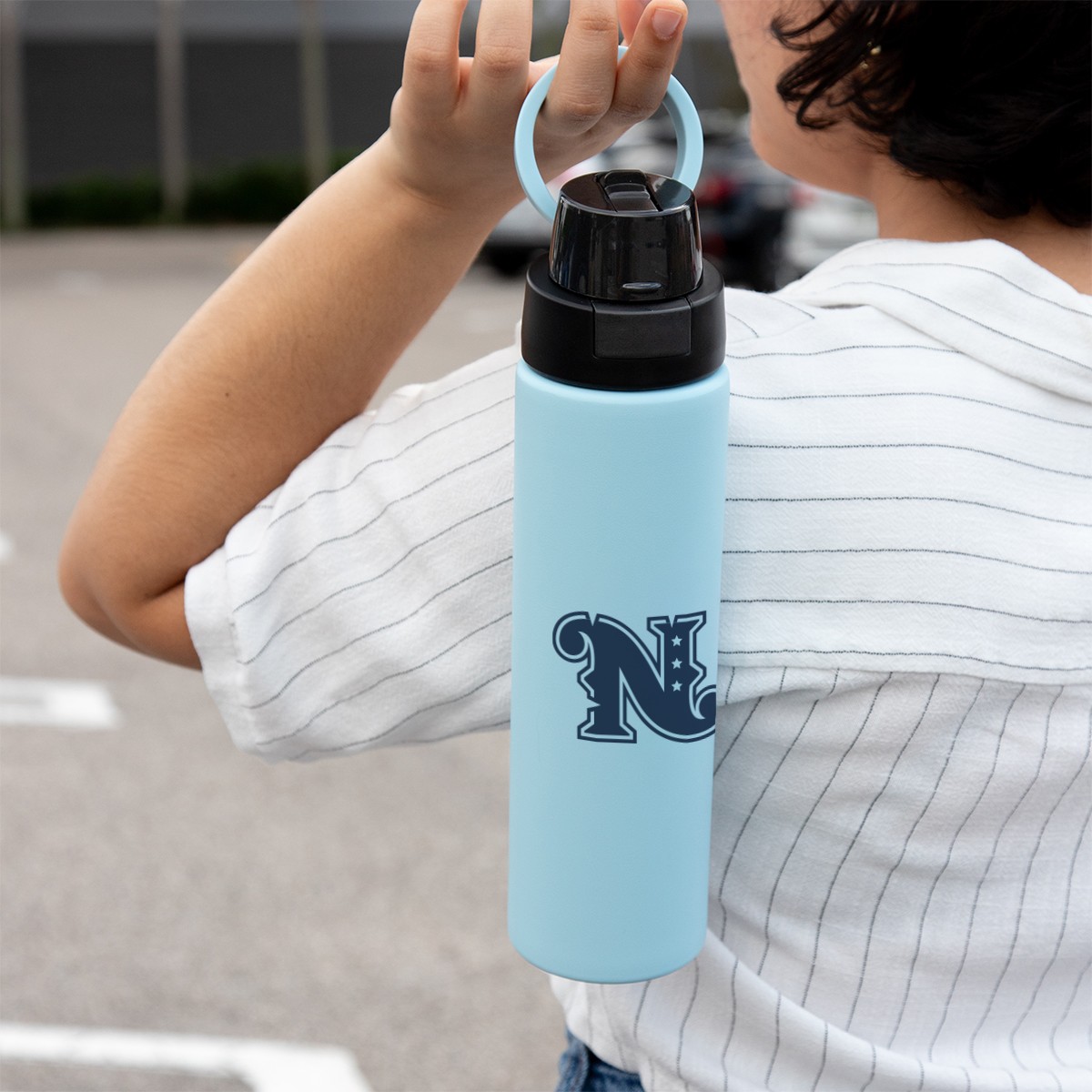 Picture of 32 Oz. Pop Sip & Chug Recycled Single Wall Stainless Steel Bottle