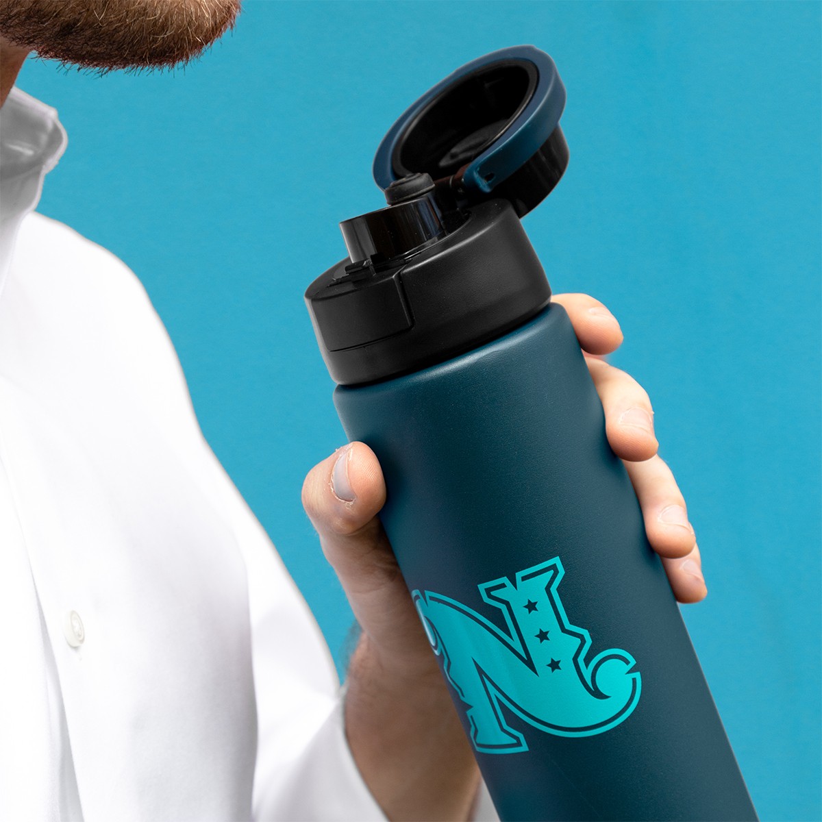 Picture of 32 Oz. Pop Sip & Chug Recycled Single Wall Stainless Steel Bottle