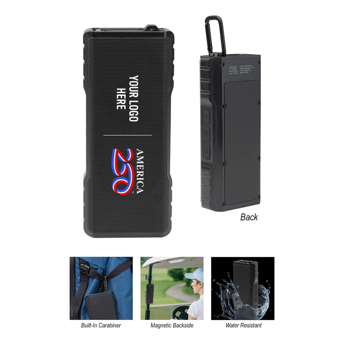 Picture of America250™ Magnetic Speaker With Carabiner