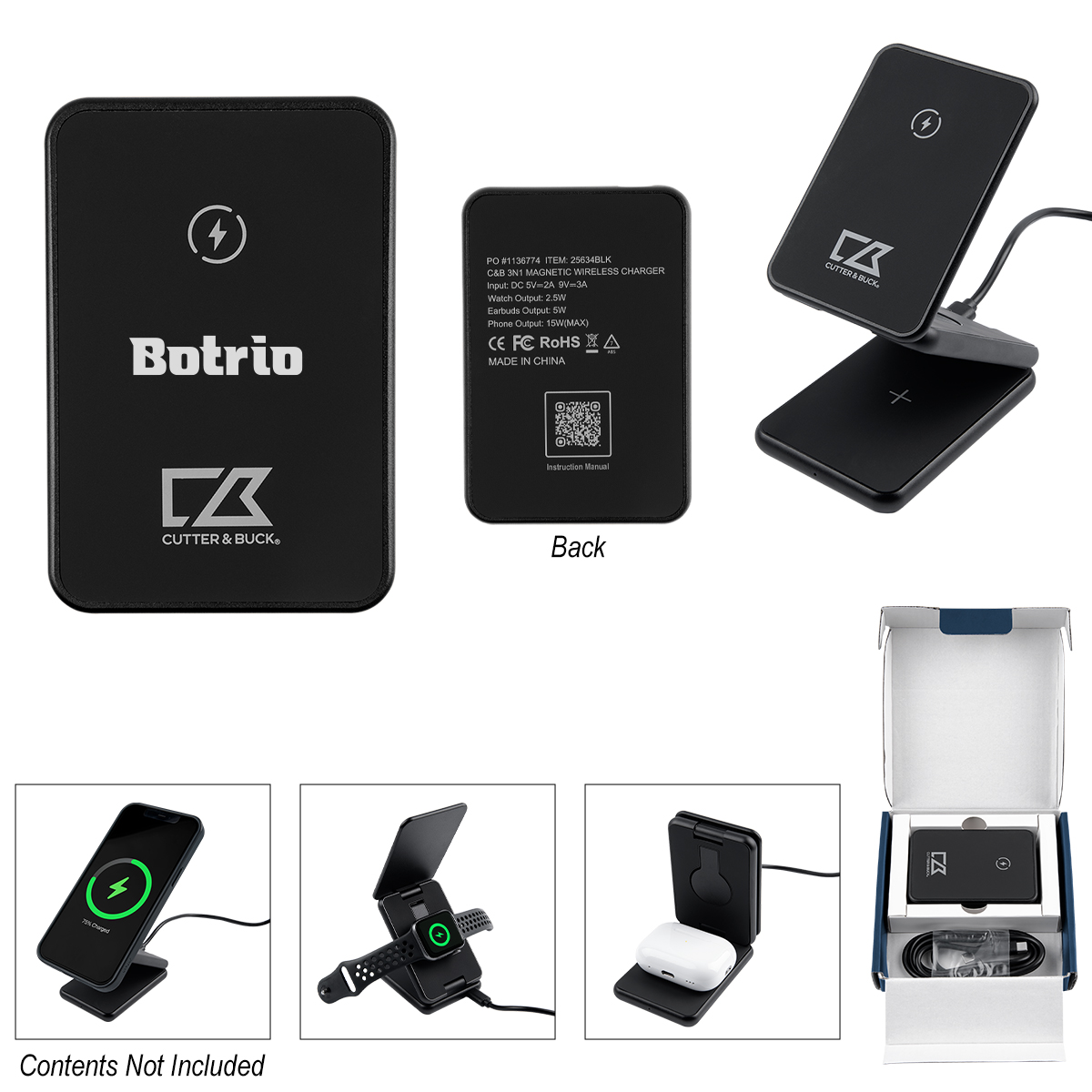 Picture of Cutter & Buck® 3-in-1 Magnetic Wireless Charger