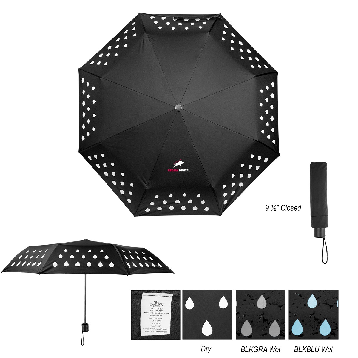 Picture of 42" Color Changing Umbrella With 100% Rpet Canopy