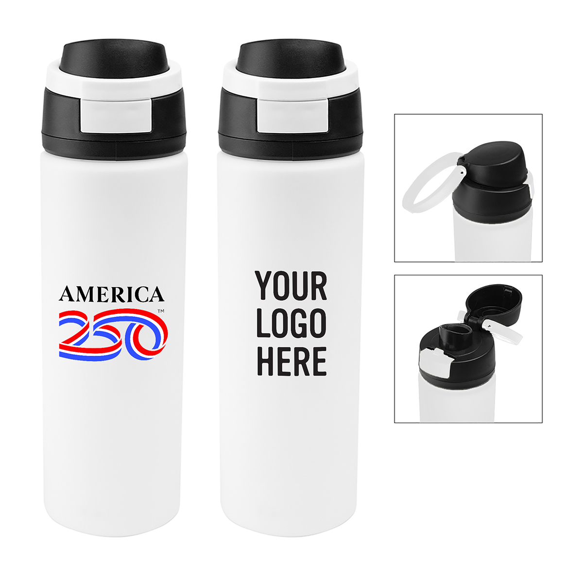 Picture of America250™ 24 Oz. Pop Sip Recycled Stainless Steel Bottle