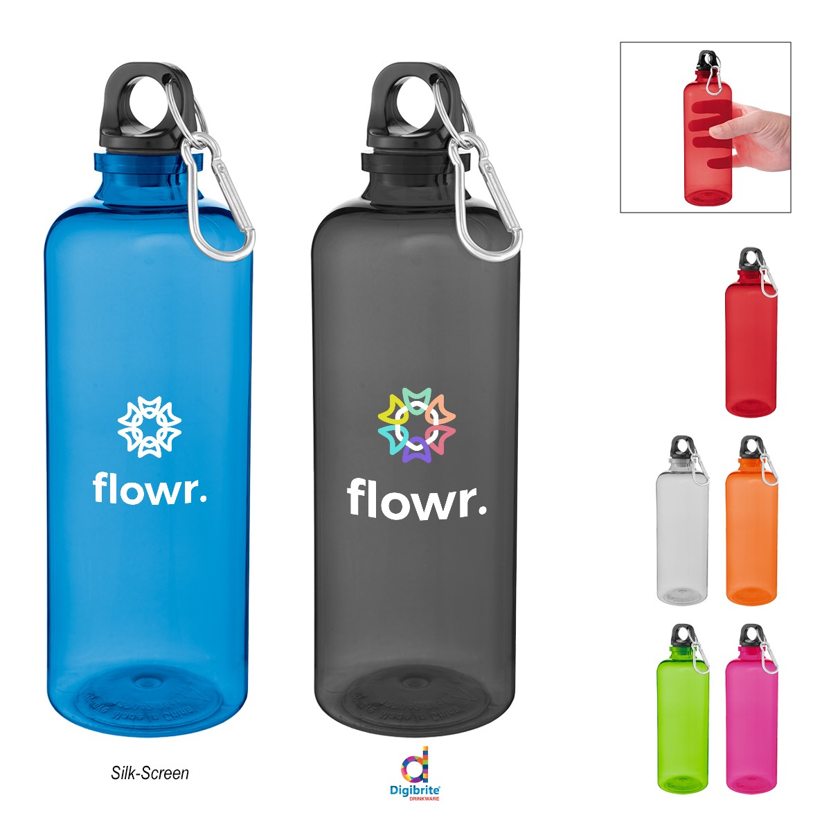Picture of 20 Oz. Ormond Rpet Bottle With Carabiner Lid