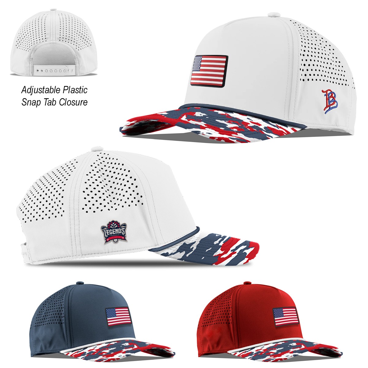 Picture of Branded Bills 545 Bare Curved Usa Camo Rope Cap