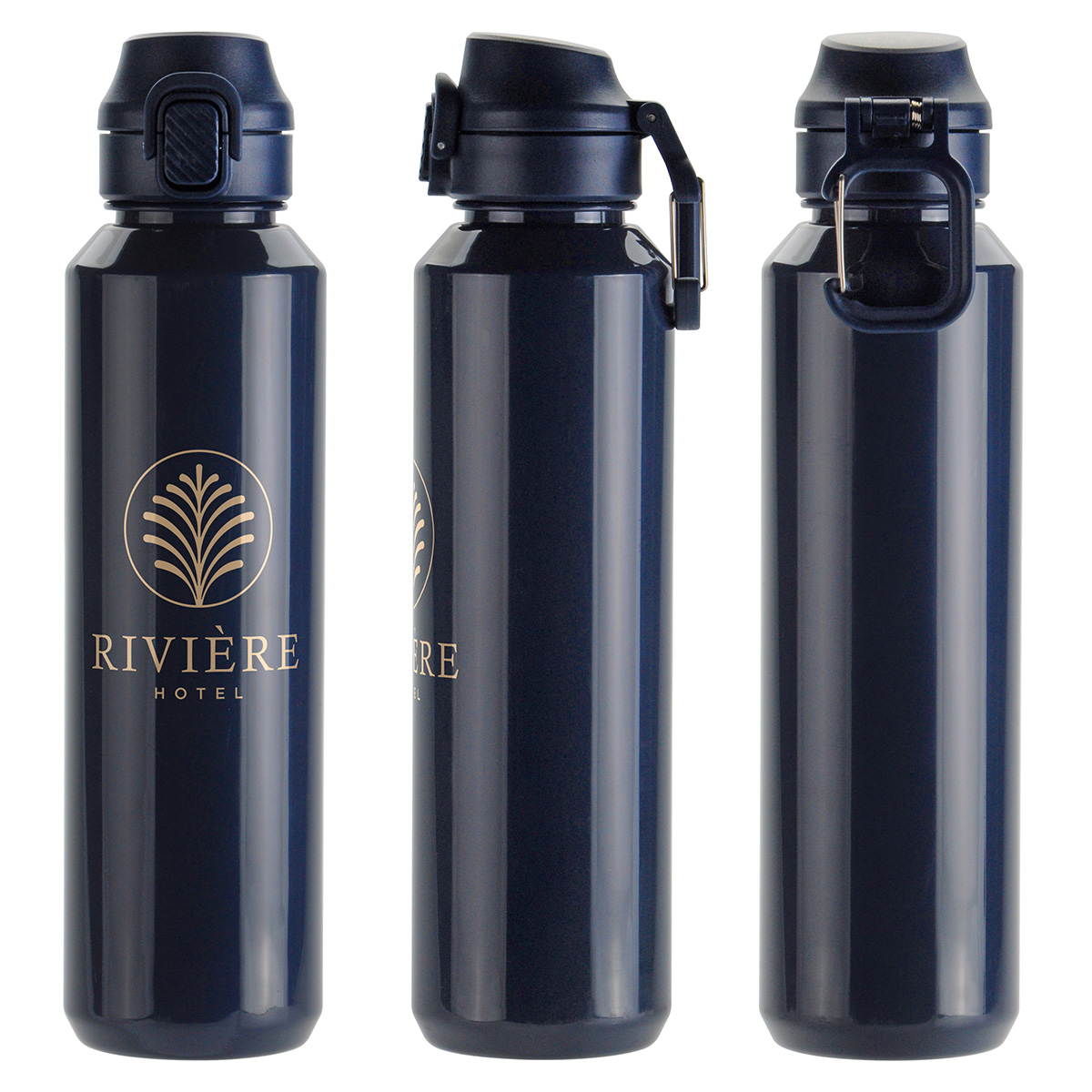 Picture of Switchback 27 oz RPET Bottle with Snap-Top Lid & Carabiner
