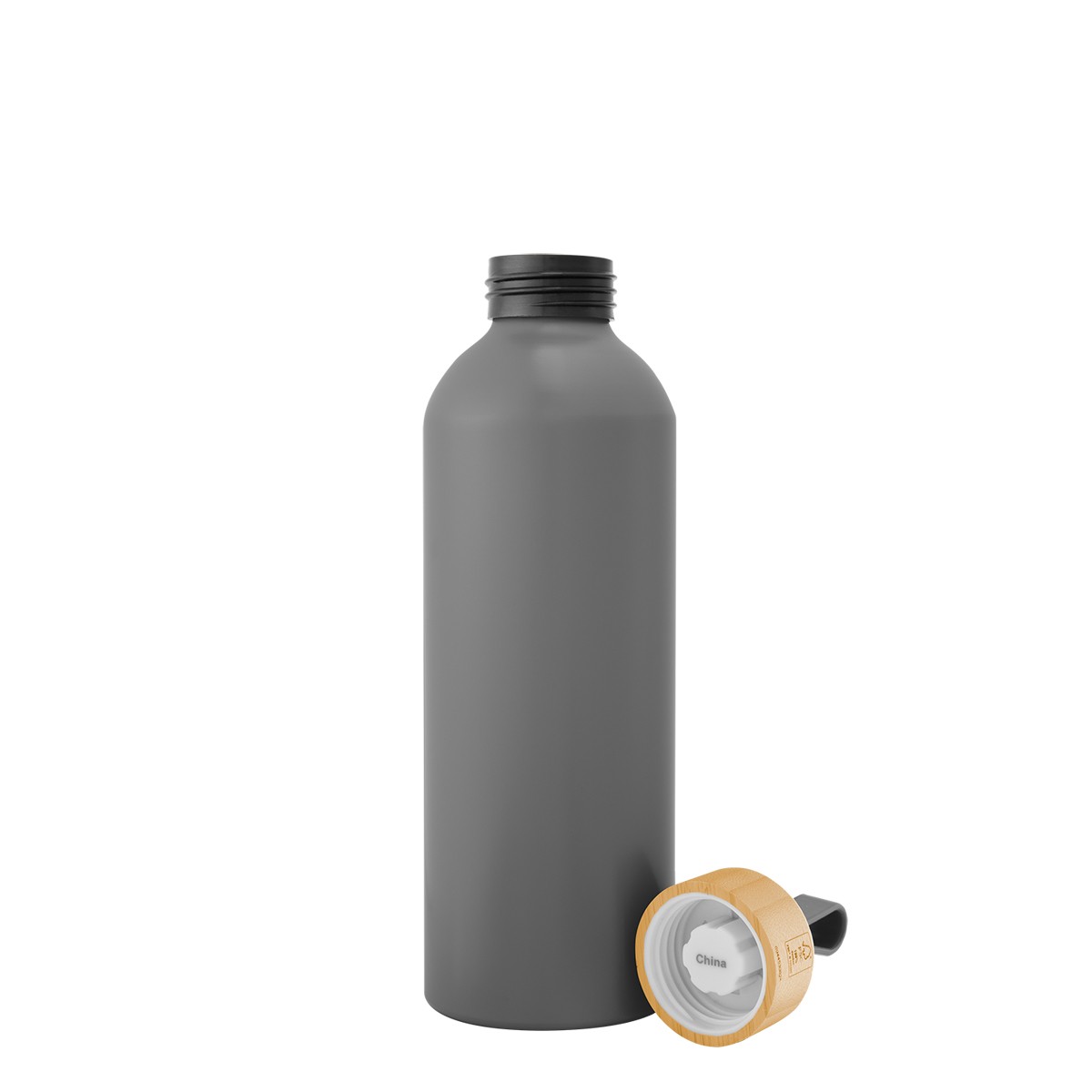 Picture of 25 Oz. Blaire Recycled Aluminum Bottle With Bamboo Lid And Carry Handle