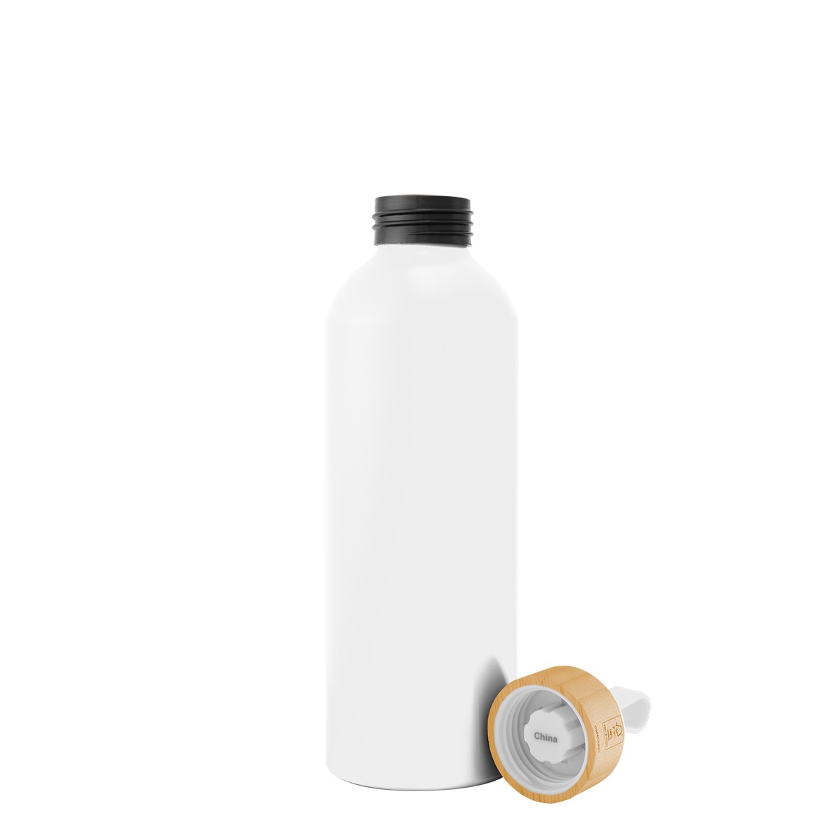 Picture of 25 Oz. Blaire Recycled Aluminum Bottle With Bamboo Lid And Carry Handle