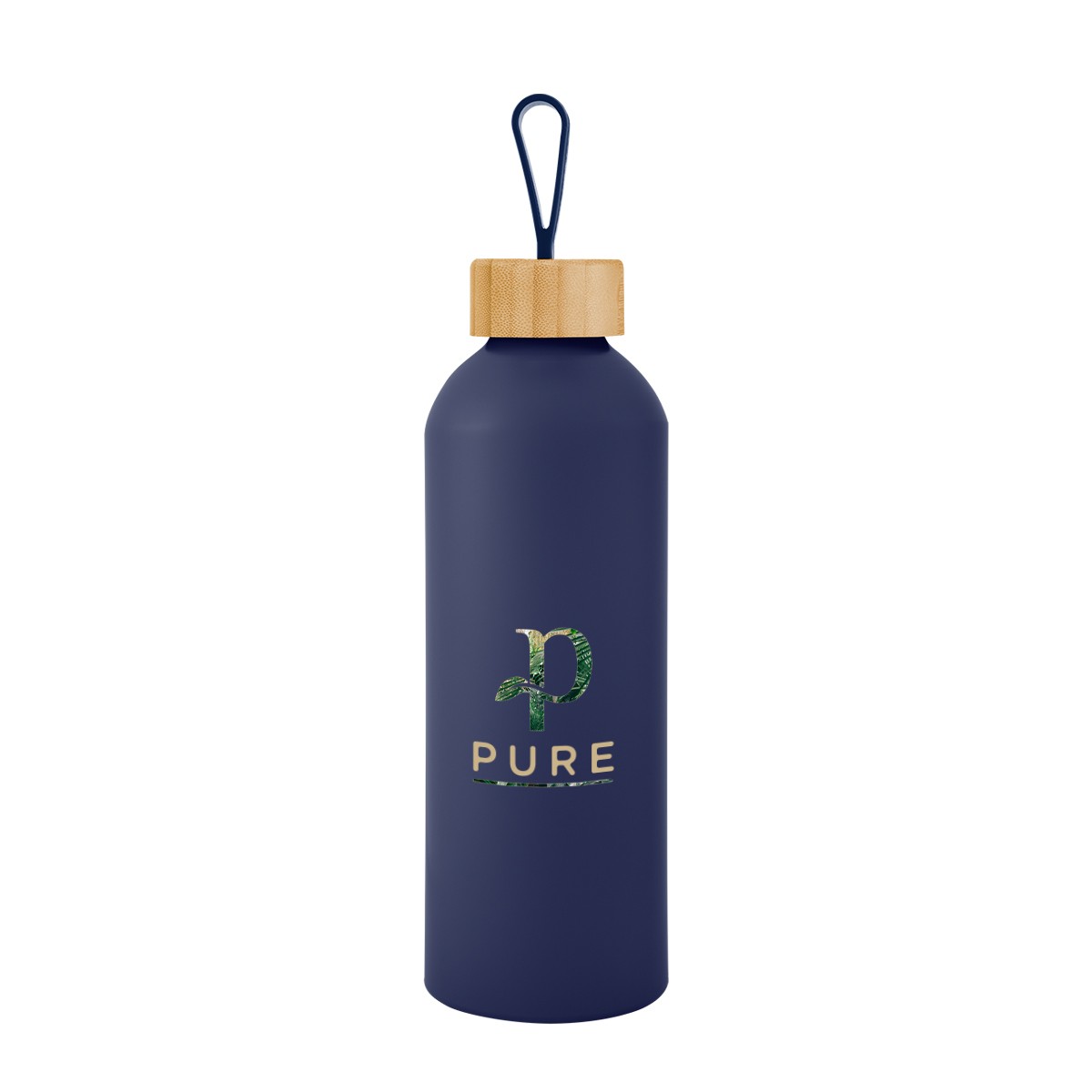 Picture of 25 Oz. Blaire Recycled Aluminum Bottle With Bamboo Lid And Carry Handle