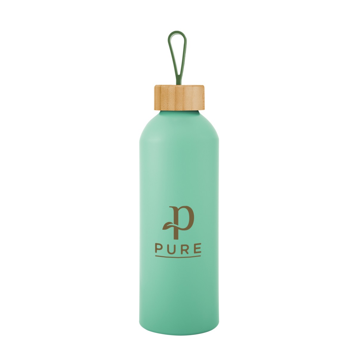 Picture of 25 Oz. Blaire Recycled Aluminum Bottle With Bamboo Lid And Carry Handle