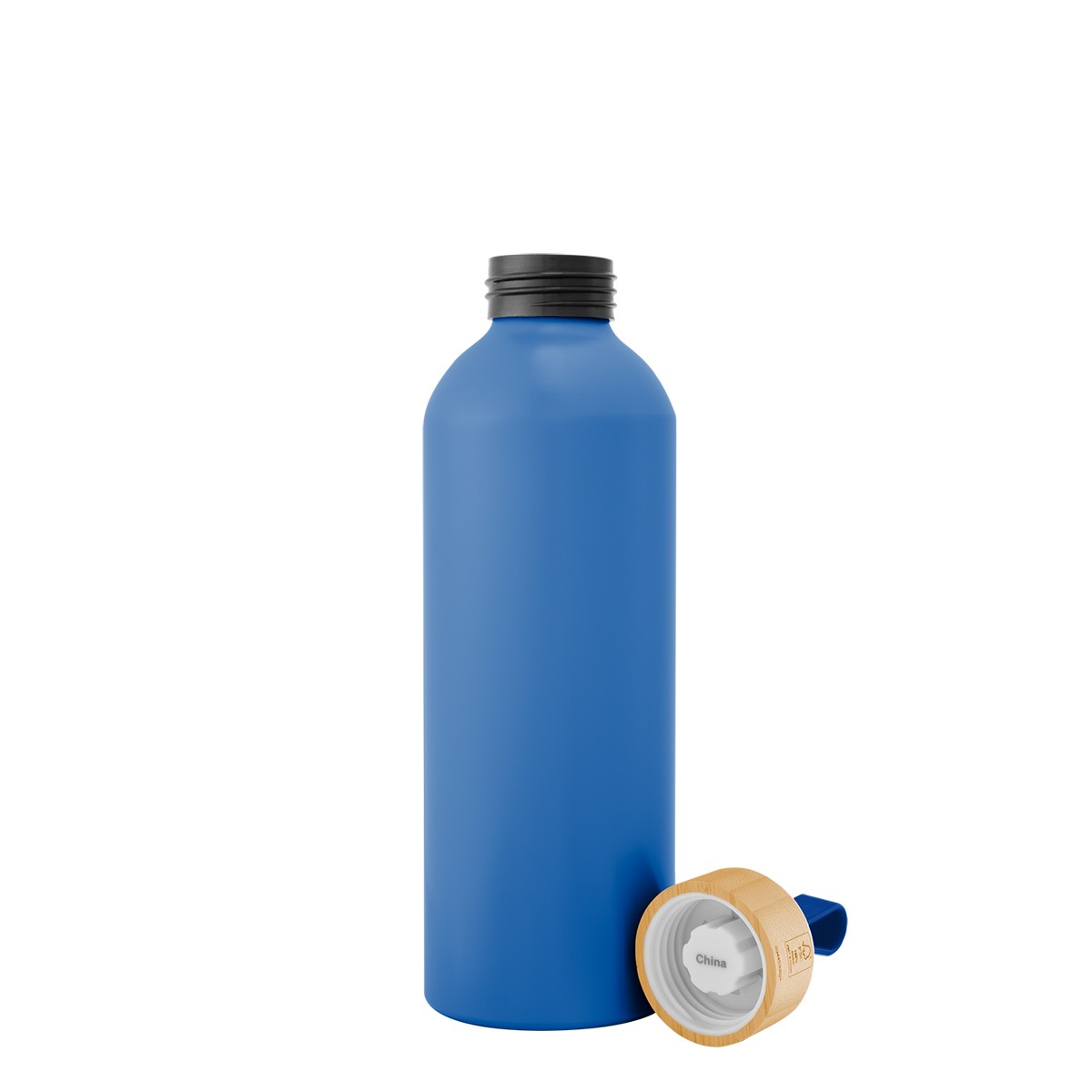 Picture of 25 Oz. Blaire Recycled Aluminum Bottle With Bamboo Lid And Carry Handle