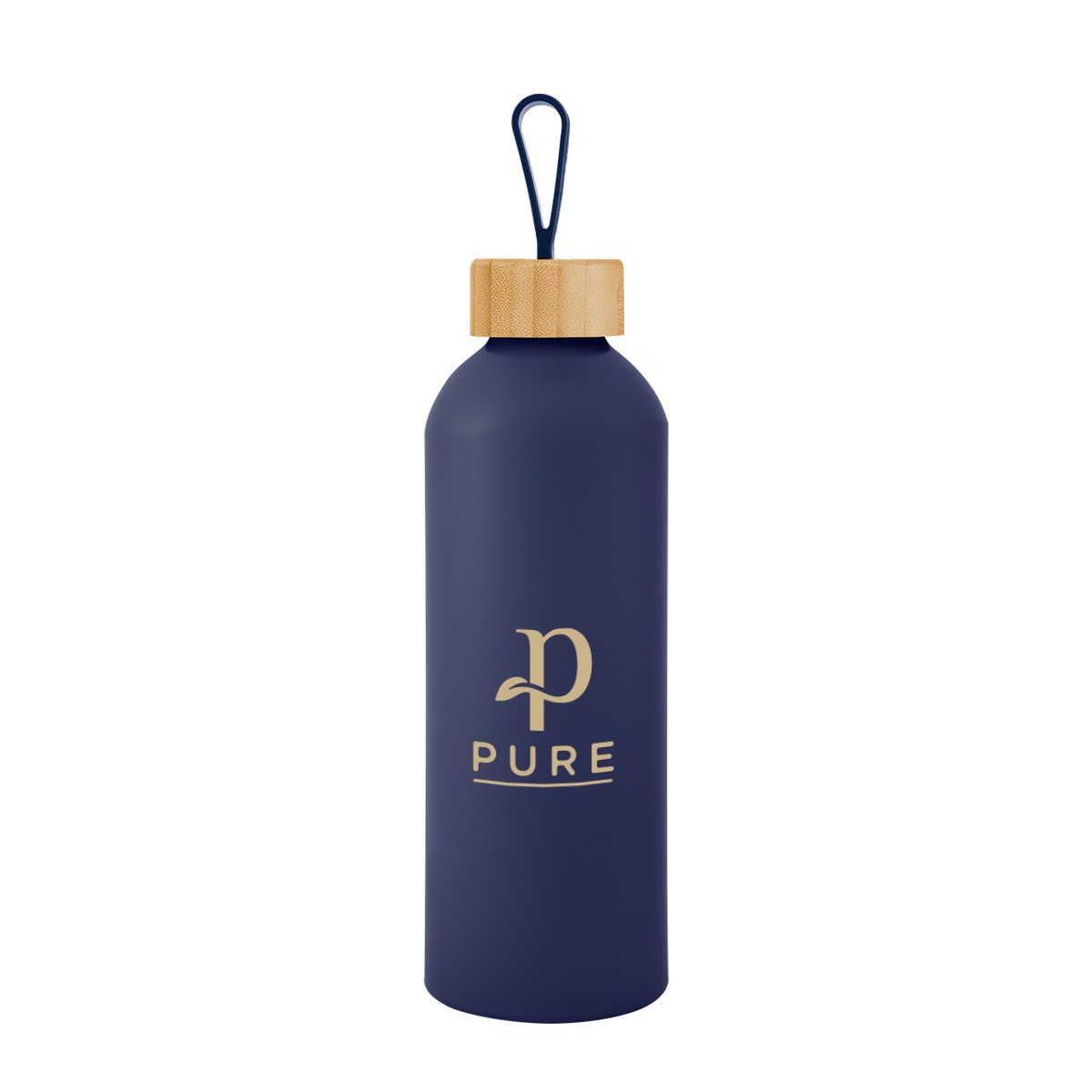 Picture of 25 Oz. Blaire Recycled Aluminum Bottle With Bamboo Lid And Carry Handle