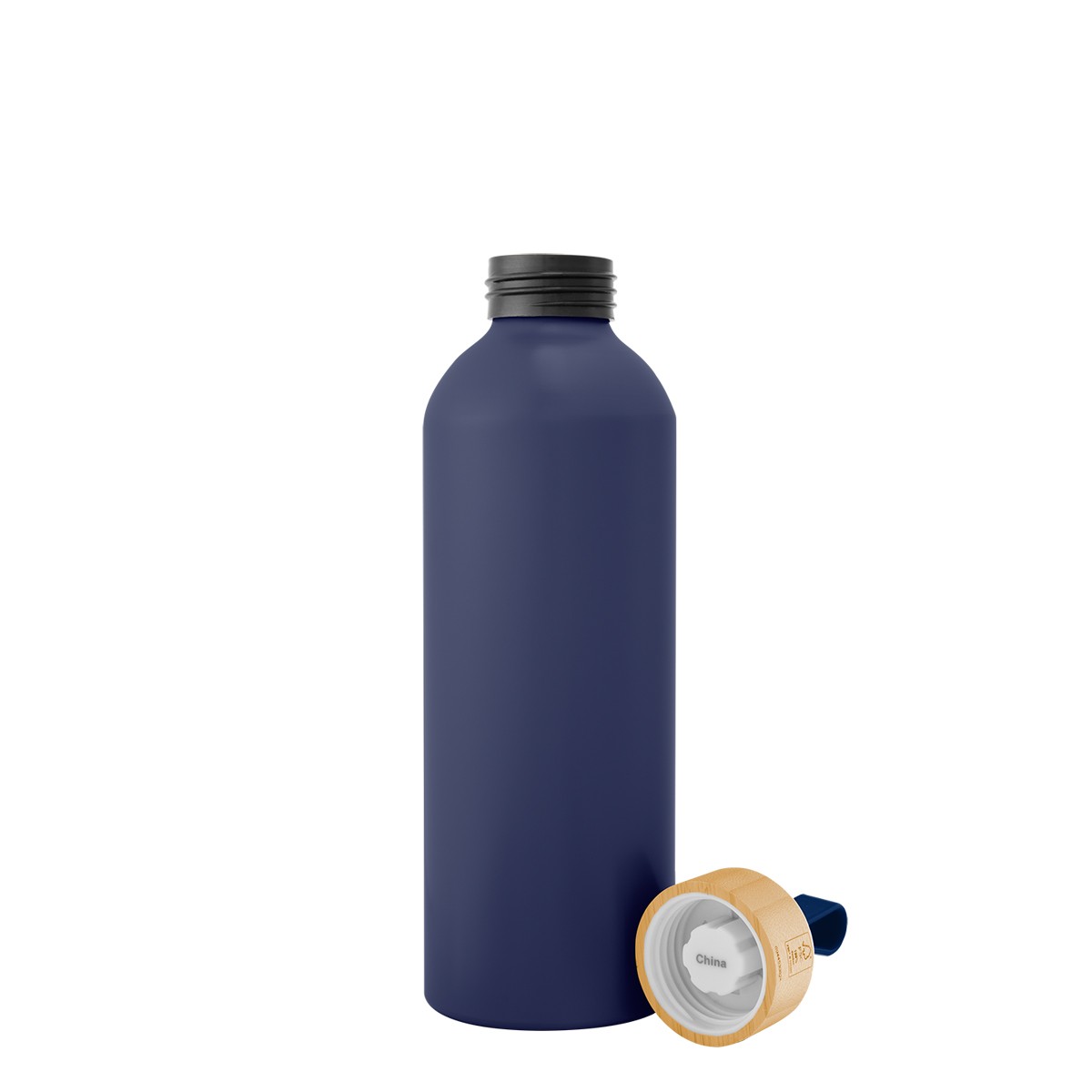 Picture of 25 Oz. Blaire Recycled Aluminum Bottle With Bamboo Lid And Carry Handle