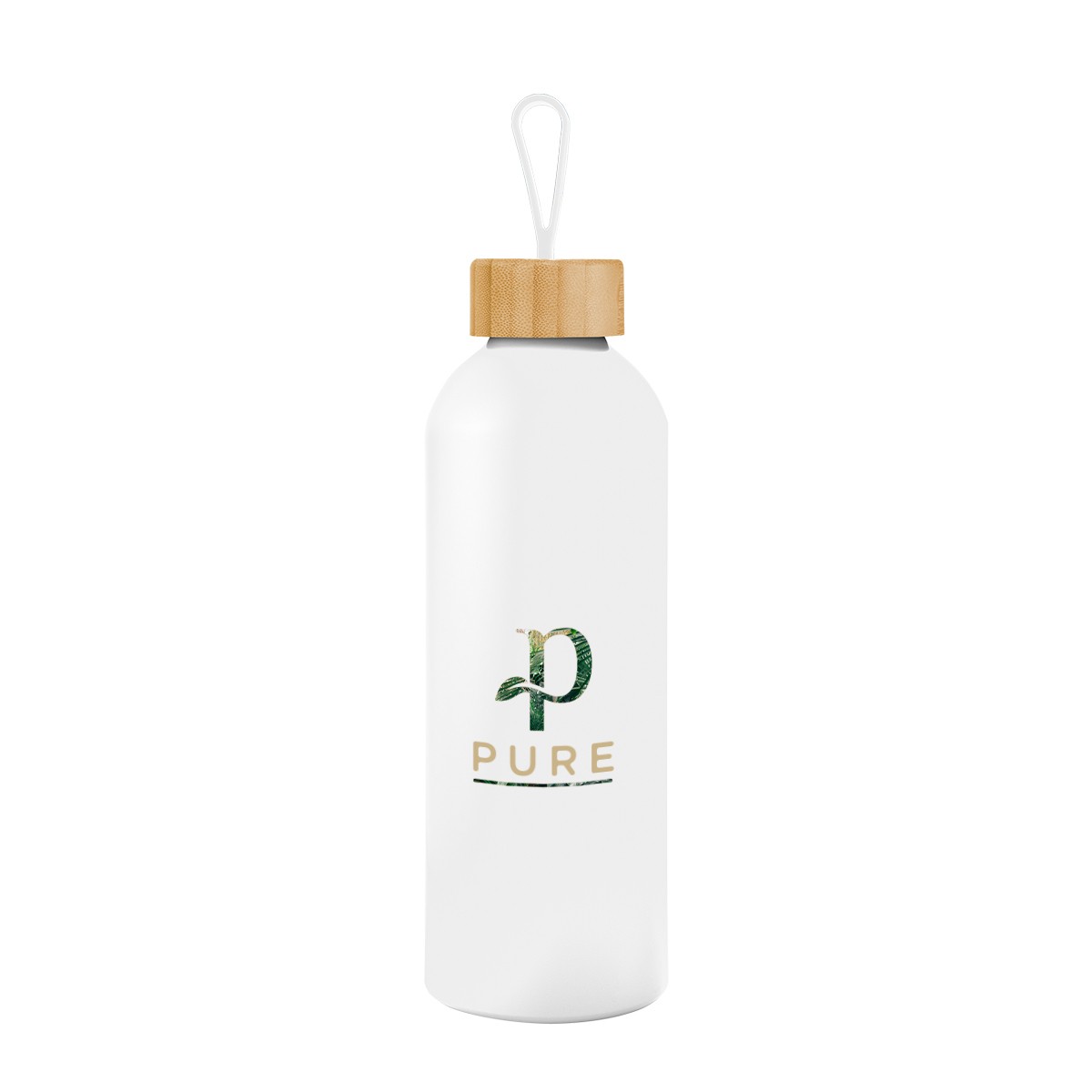 Picture of 25 Oz. Blaire Recycled Aluminum Bottle With Bamboo Lid And Carry Handle