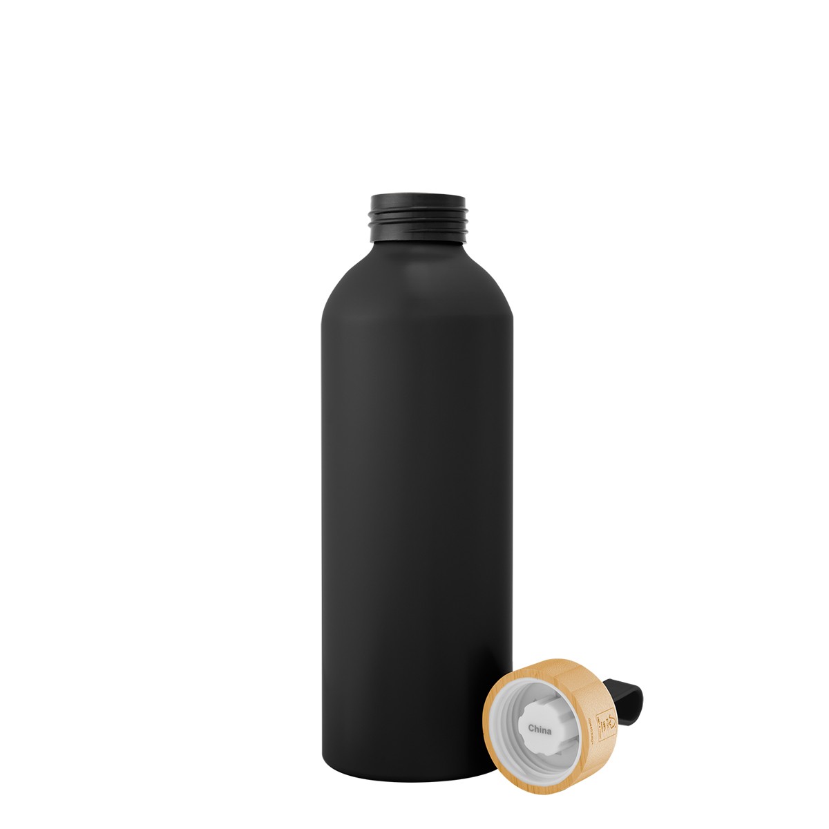 Picture of 25 Oz. Blaire Recycled Aluminum Bottle With Bamboo Lid And Carry Handle