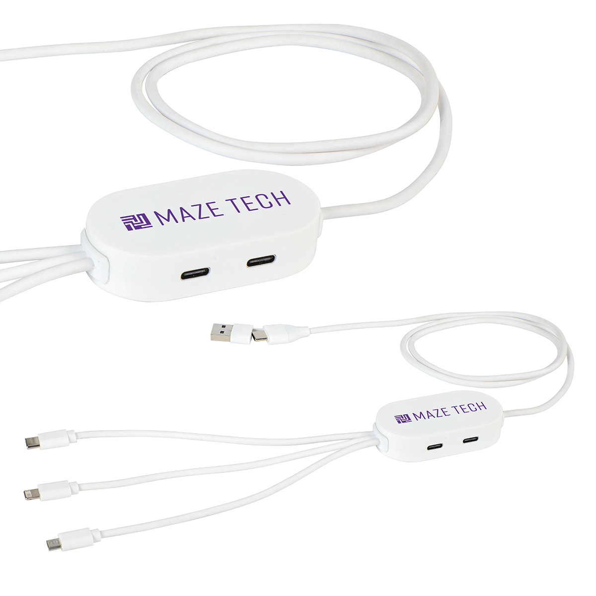 Picture of Triumph 3-in-1 Charging Cable with 4-Port USB Hub and Recycled Casing