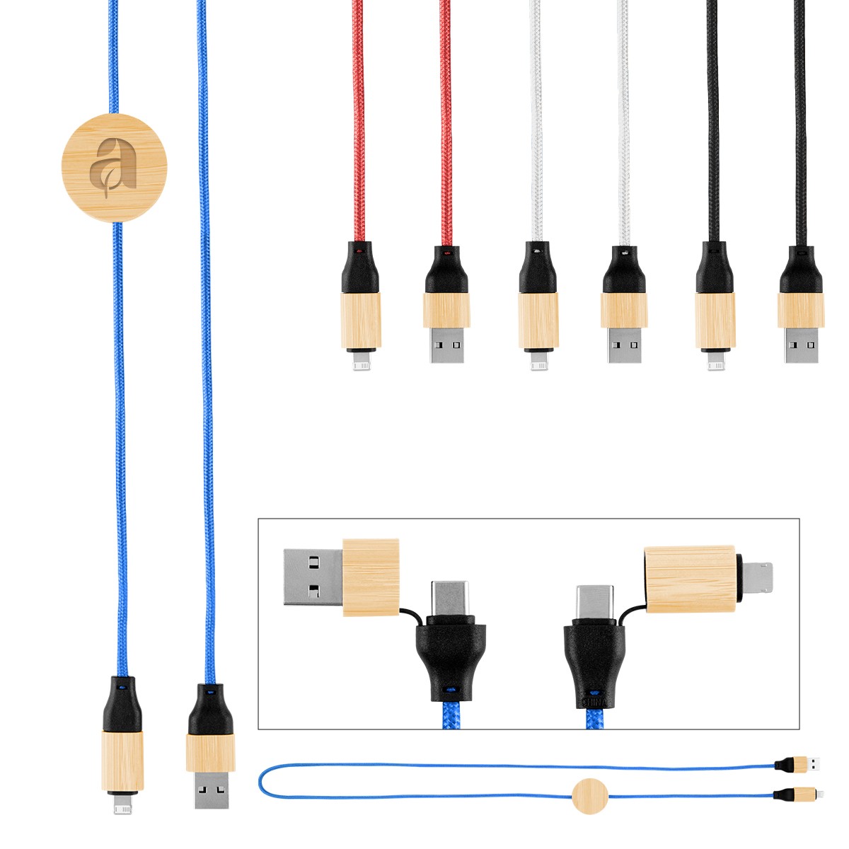 Picture of 3' 60w Bamboo & Rpet Fast Charging Cable