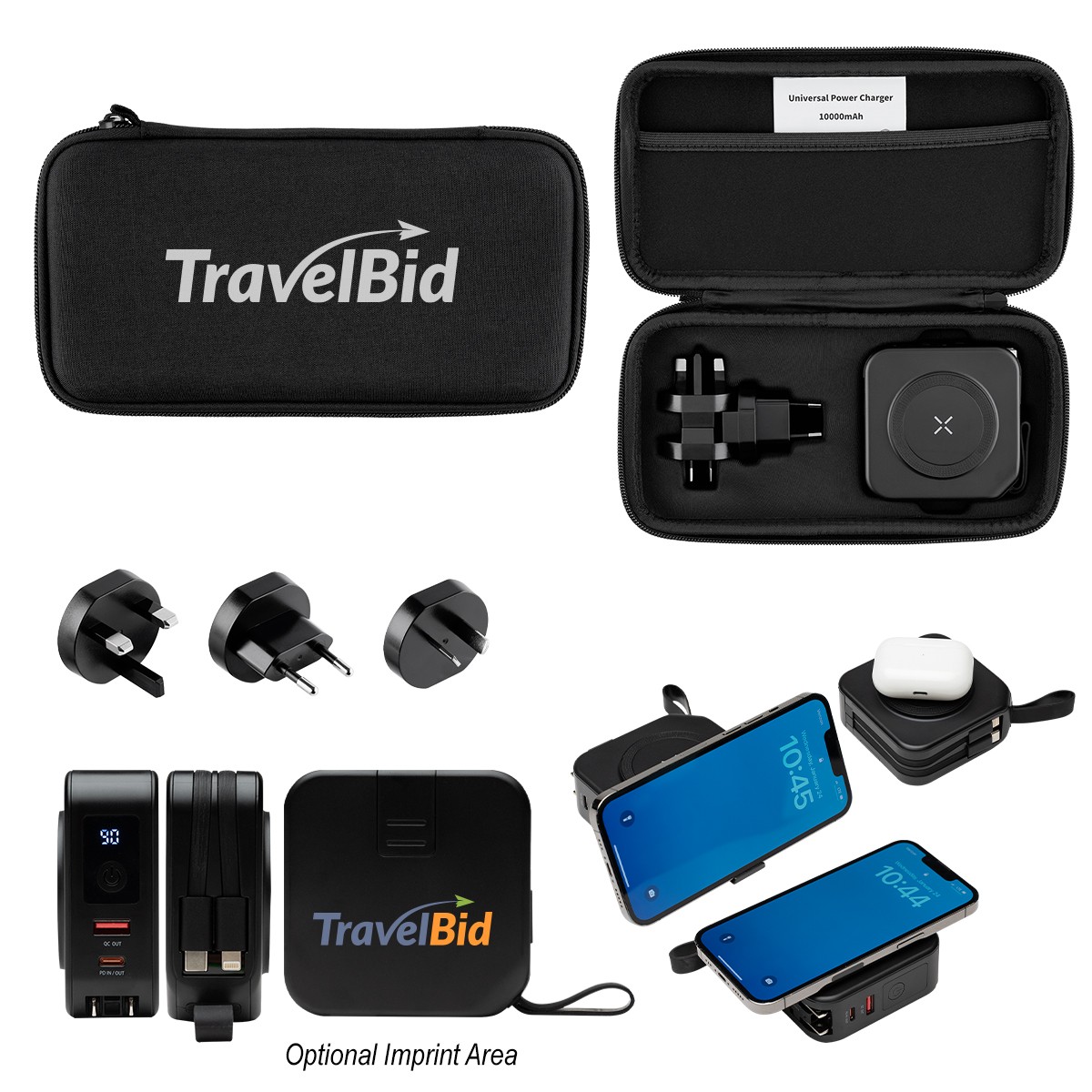Picture of 10,000 Mah Power Bank & Charger With International Adapters