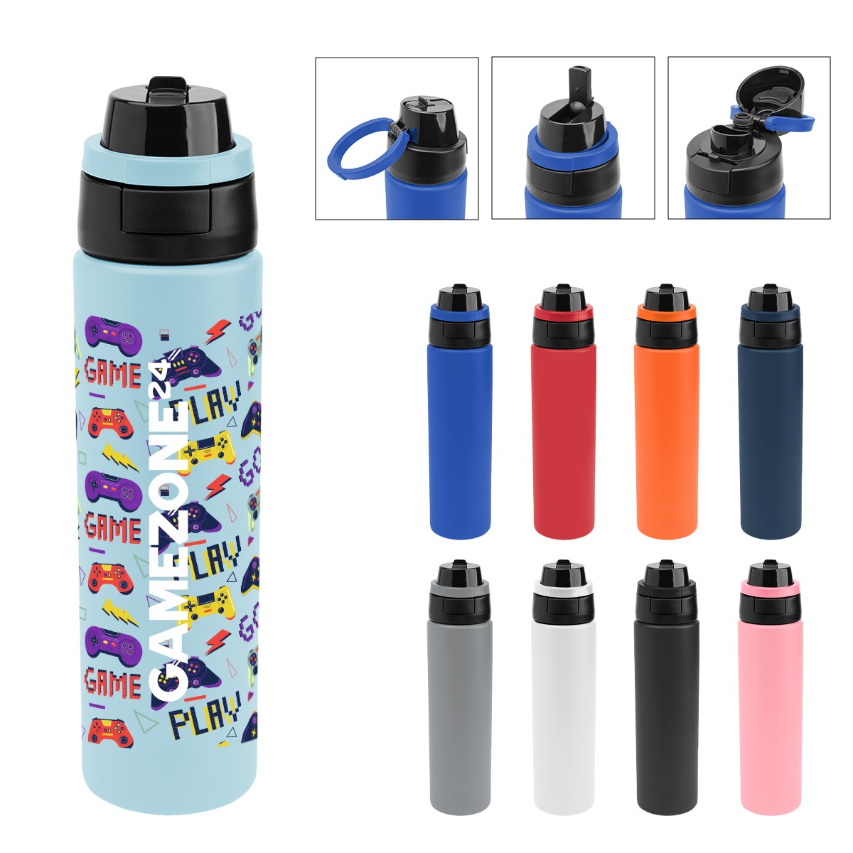 Picture of 24 Oz. Full Color Pop Sip & Chug Recycled Stainless Steel Bottle