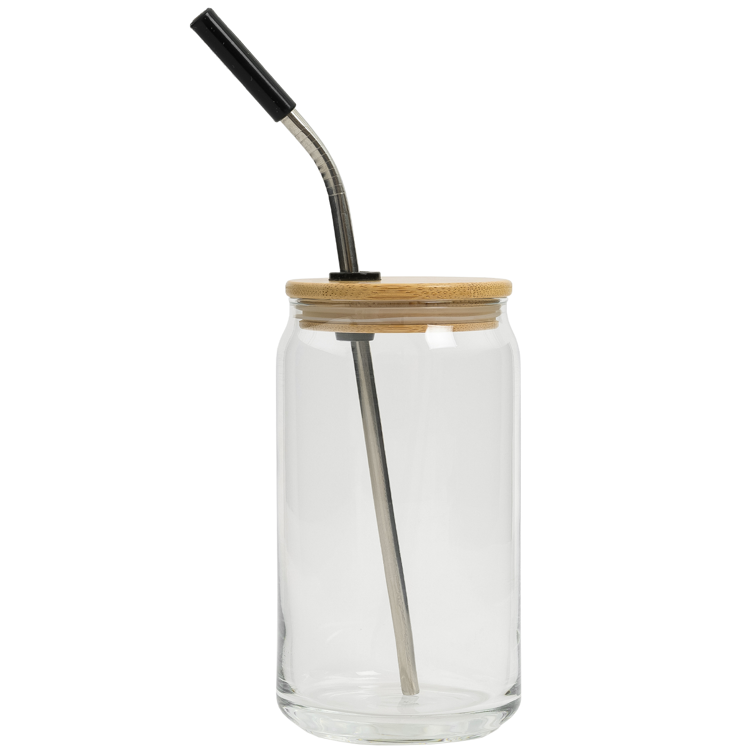 Picture of 16 Oz. Full Color Can Glass With Bamboo Lid