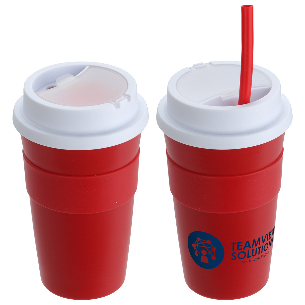 Picture of Bistro 14 oz Coffee Cup with Silicone Sleeve + Straw