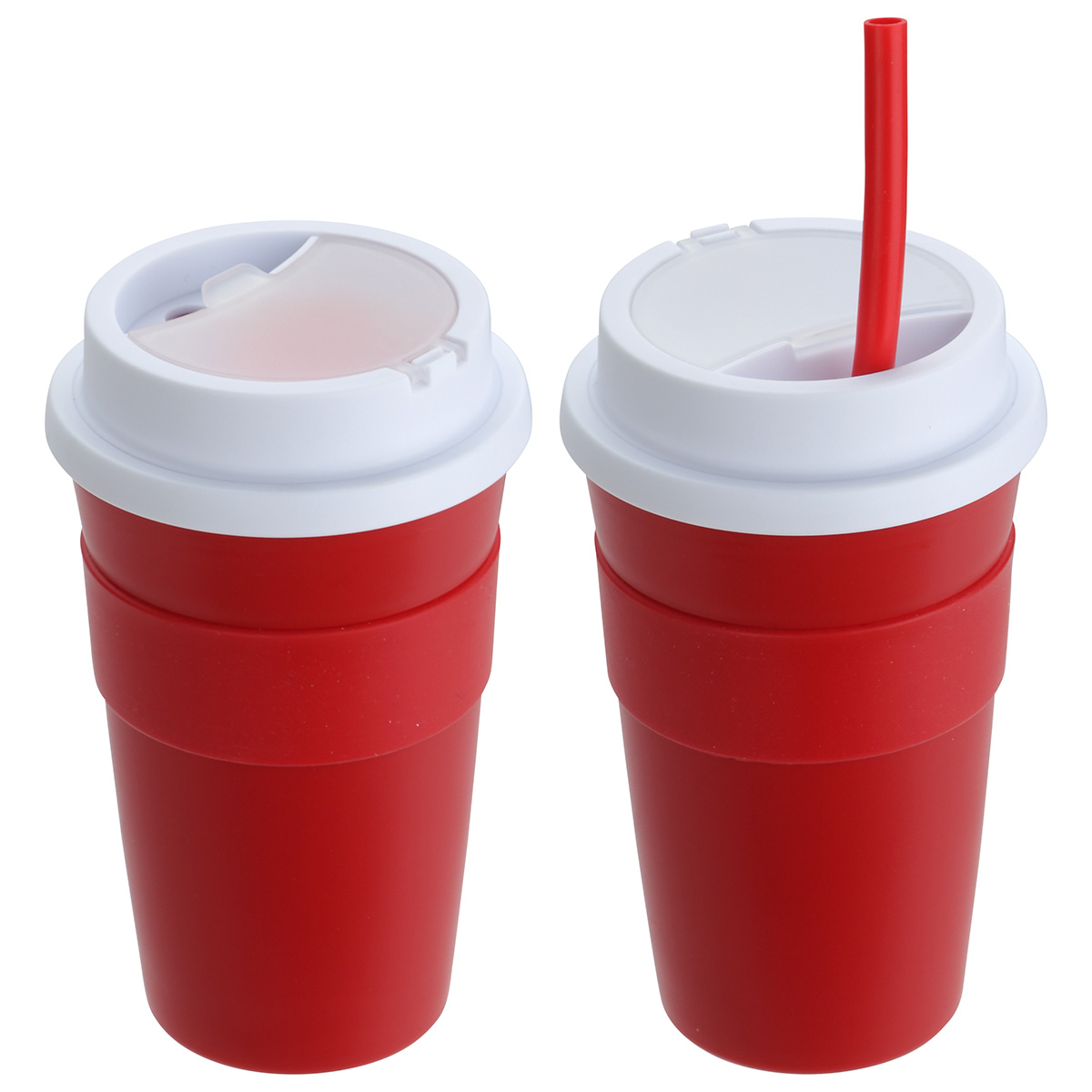Picture of Bistro 14 oz Coffee Cup with Silicone Sleeve + Straw