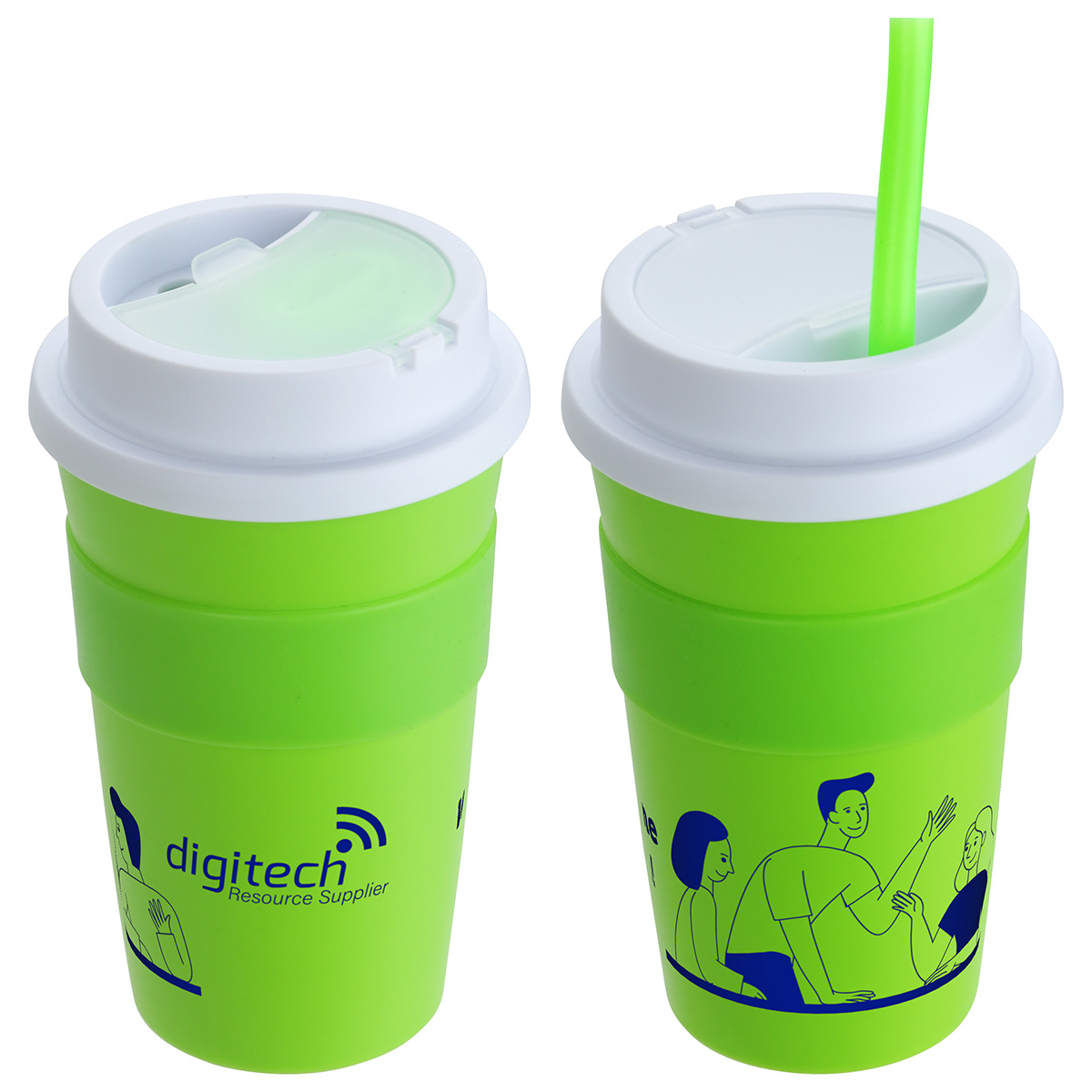 Picture of Bistro 14 oz Coffee Cup with Silicone Sleeve + Straw