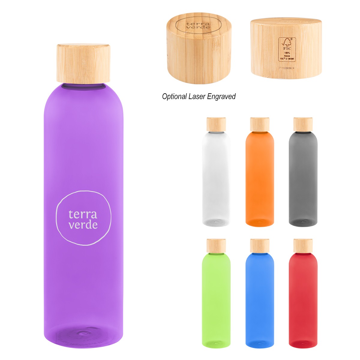 Picture of 32 Oz. Jordan Rpet Bottle With Bamboo Lid