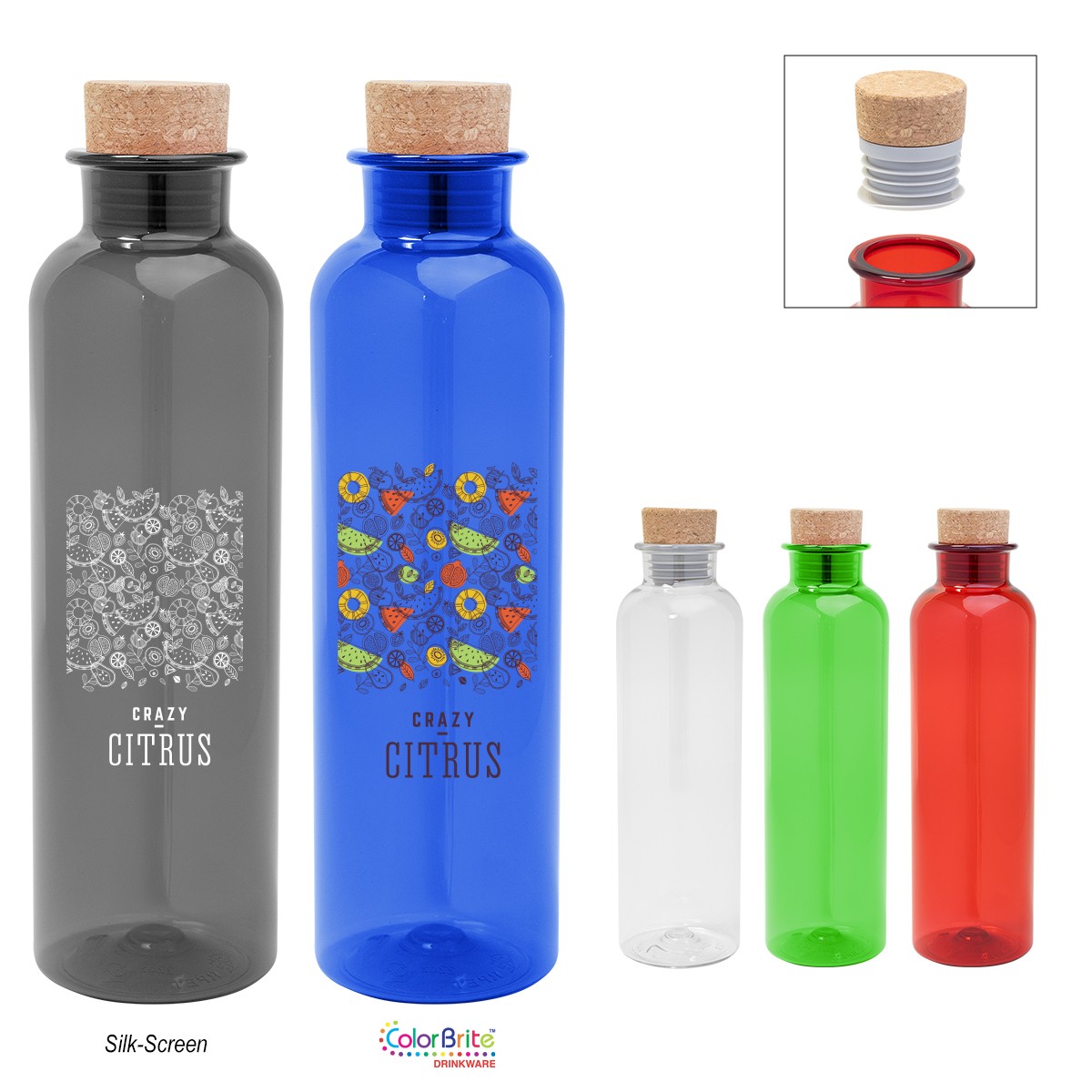 Picture of 22 Oz. Maddie Rpet Bottle With Cork Lid